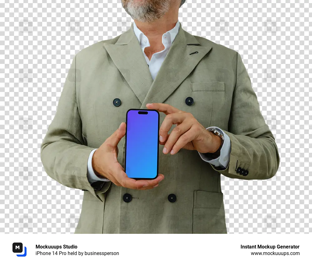 iPhone 14 Pro held by businessperson