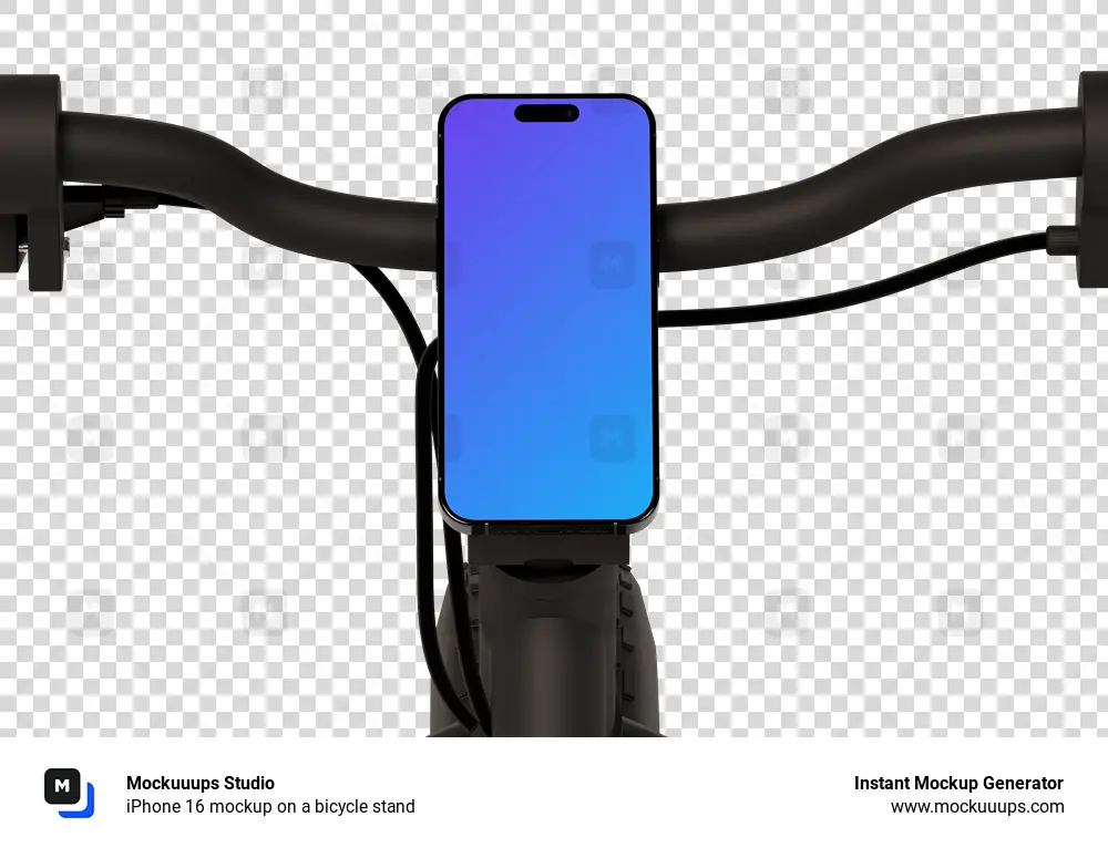 iPhone 16 mockup on a bicycle stand