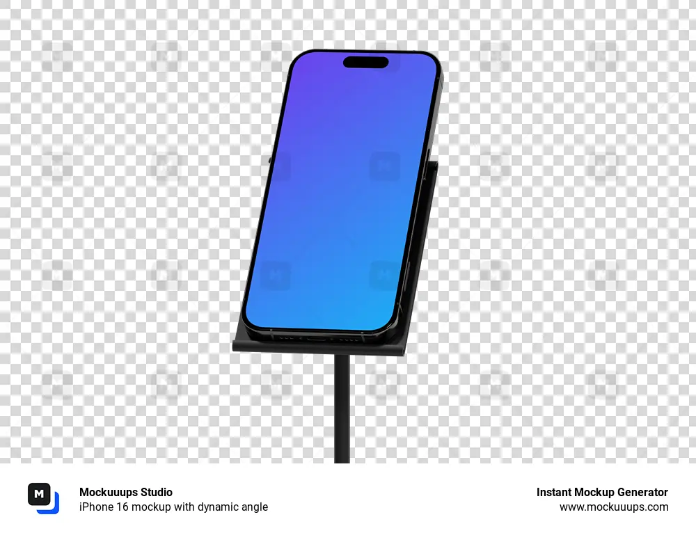 iPhone 16 mockup with dynamic angle