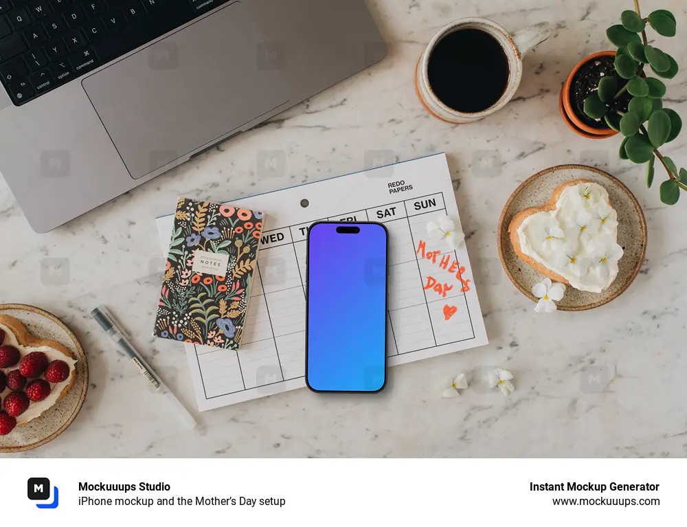 iPhone mockup and the Mother’s Day setup