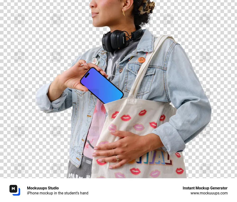 iPhone mockup in the student’s hand