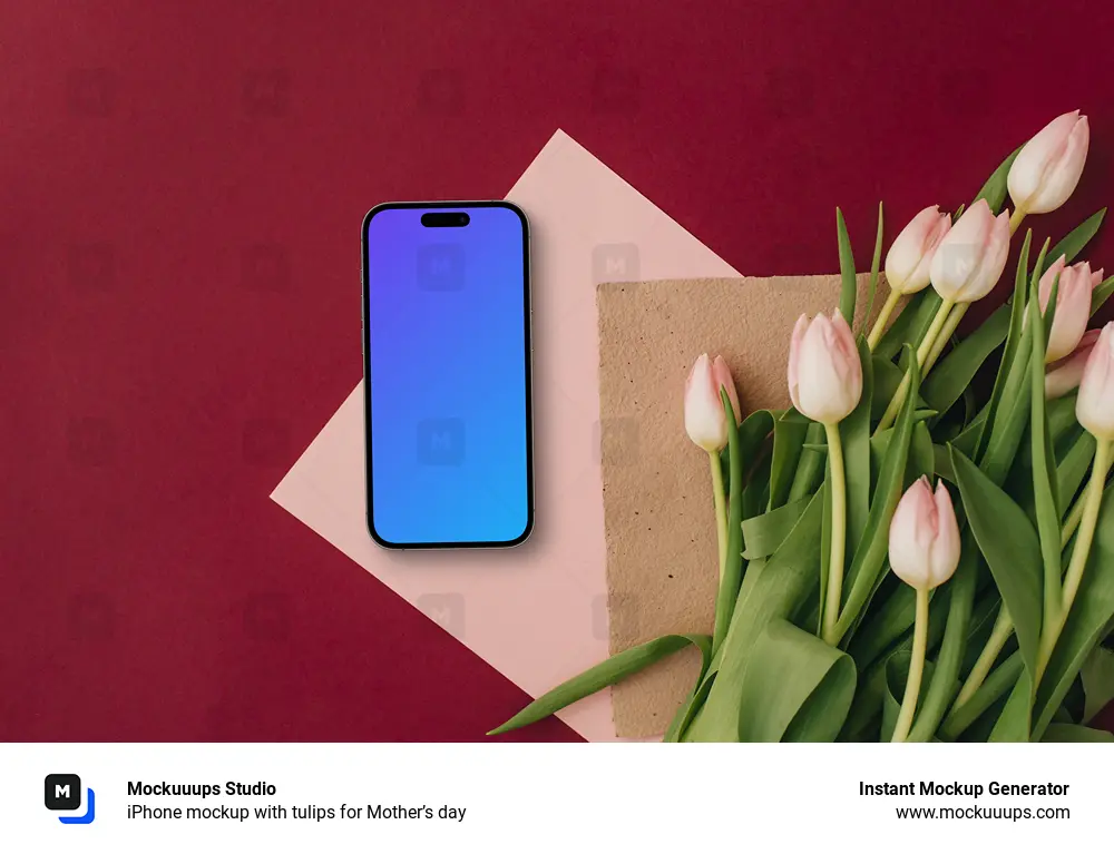 iPhone mockup with tulips for Mother’s day