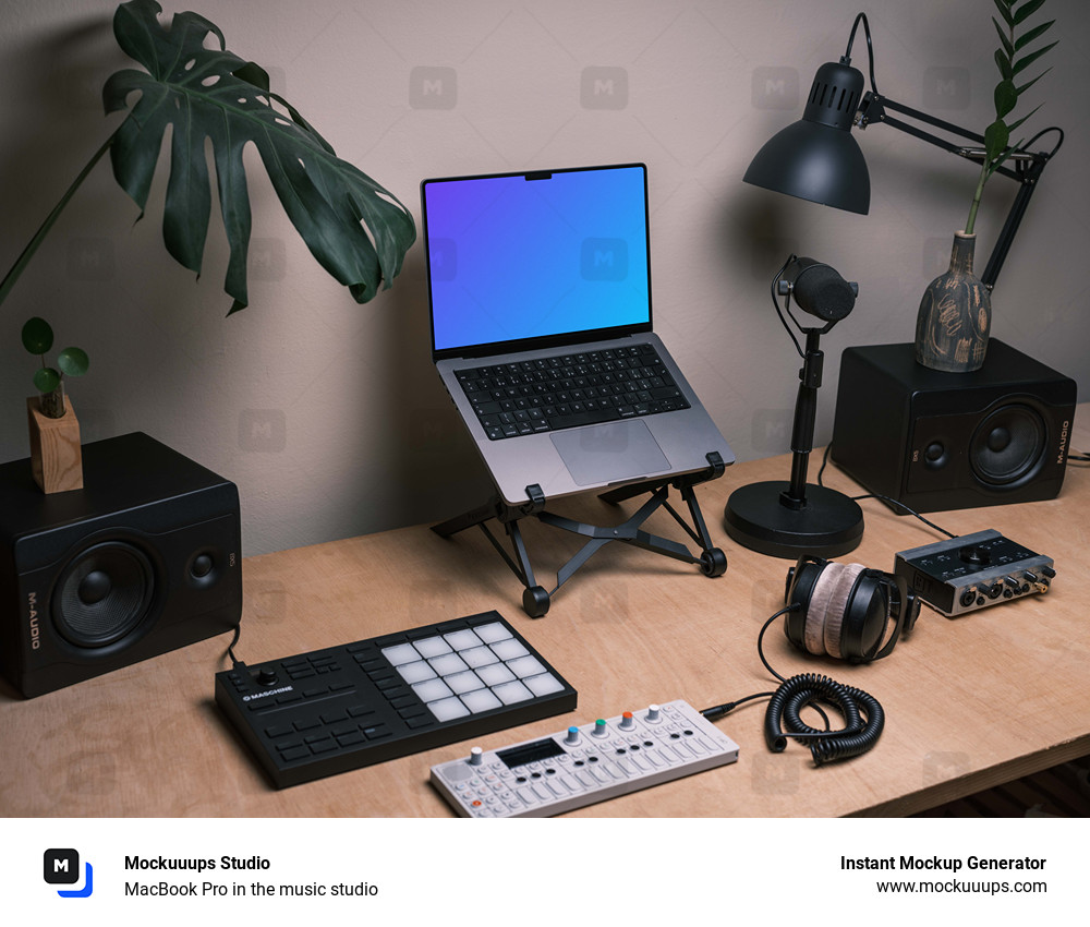 MacBook Pro in the music studio