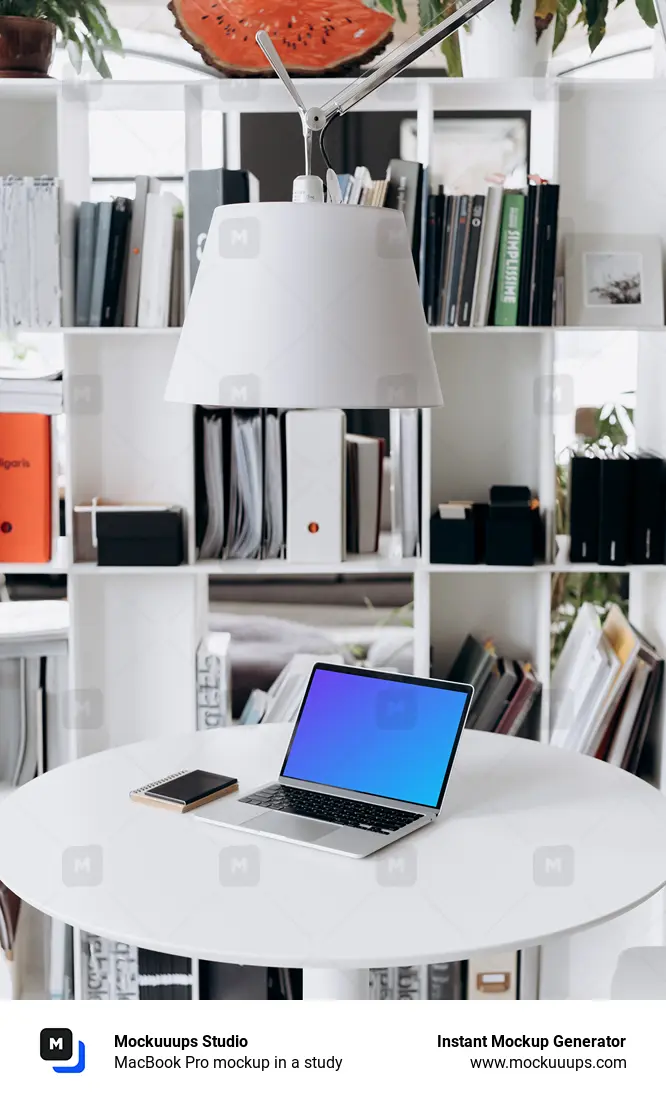 MacBook Pro mockup in a study