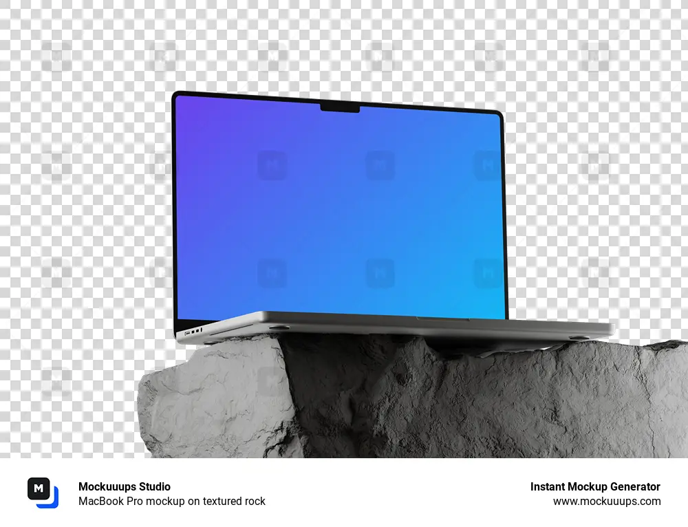 MacBook Pro mockup on textured rock