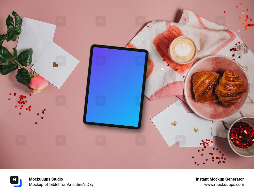 Mockup of tablet for Valentine’s Day