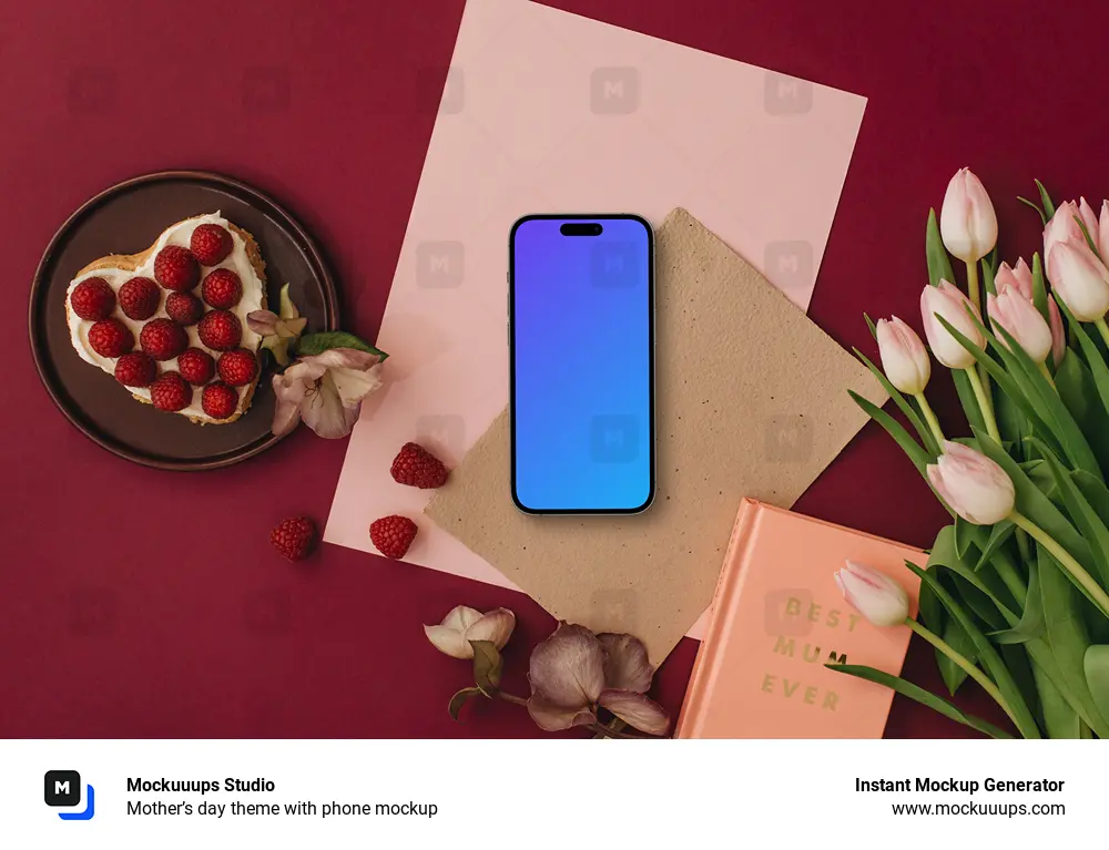 Mother’s day theme with phone mockup