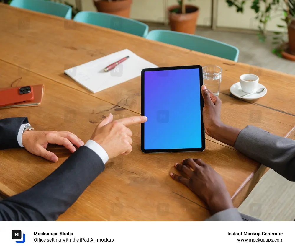Office setting with the iPad Air mockup