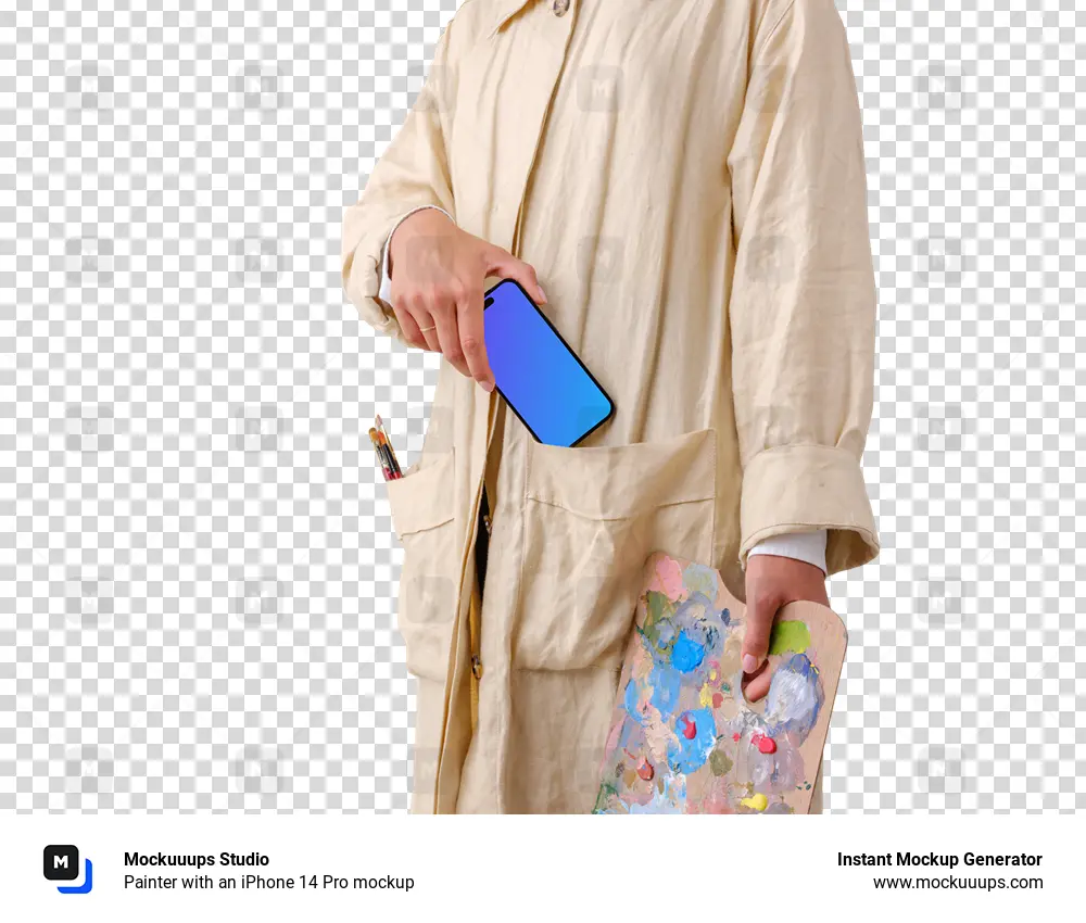 Painter with an iPhone 14 Pro mockup