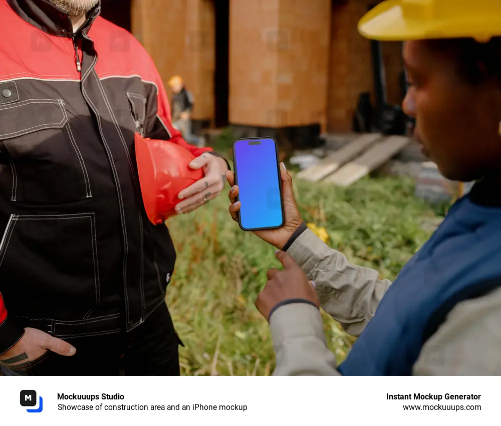 Showcase of construction area and an iPhone mockup