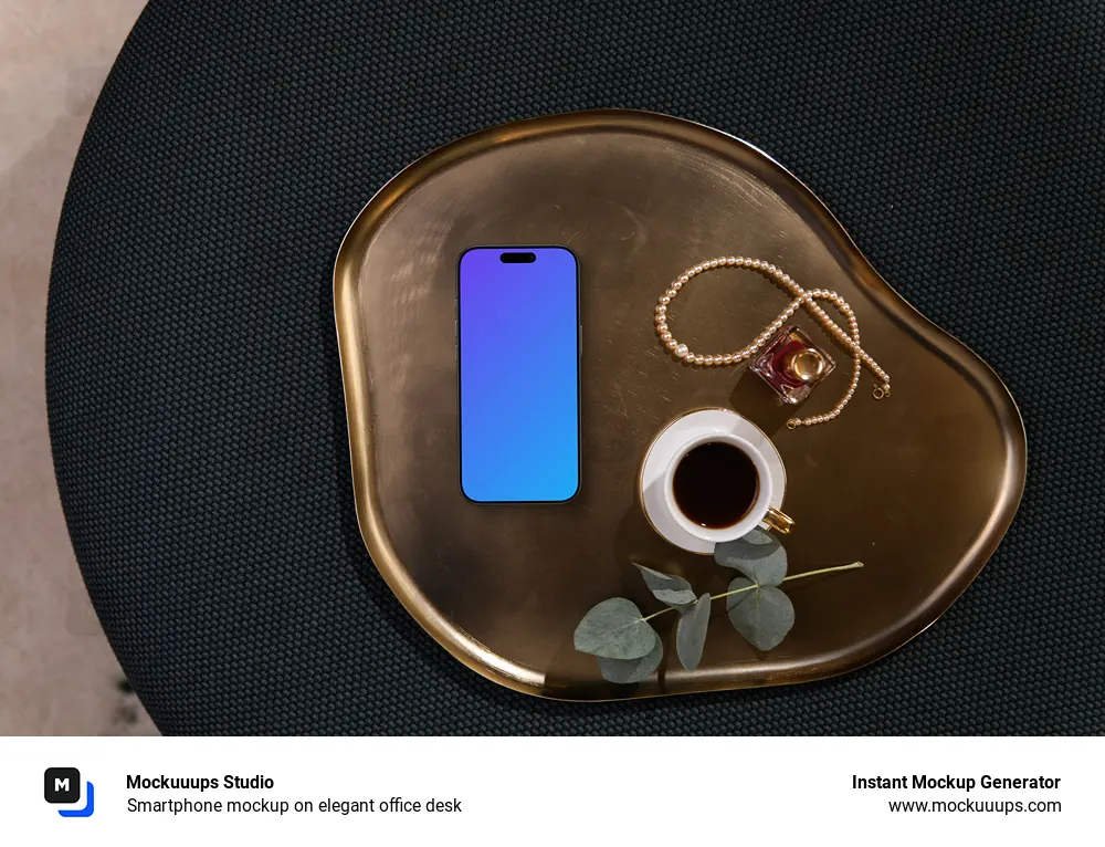 Smartphone mockup on elegant office desk