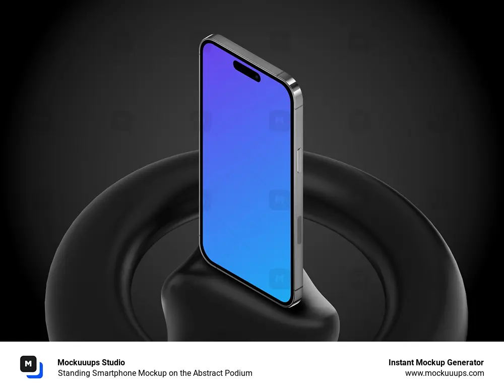 Standing Smartphone Mockup on the Abstract Podium