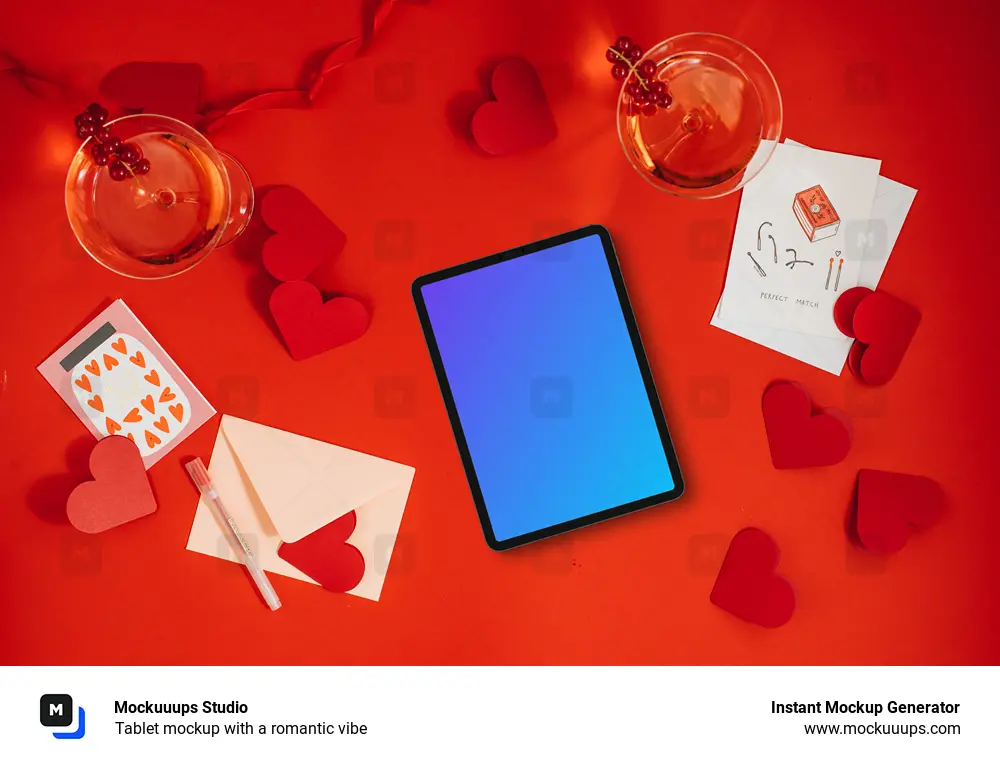 Tablet mockup with a romantic vibe