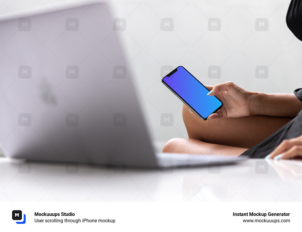 User scrolling through iPhone mockup