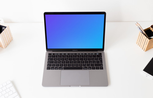 Top view mockup of the Macbook Pro with touch bar