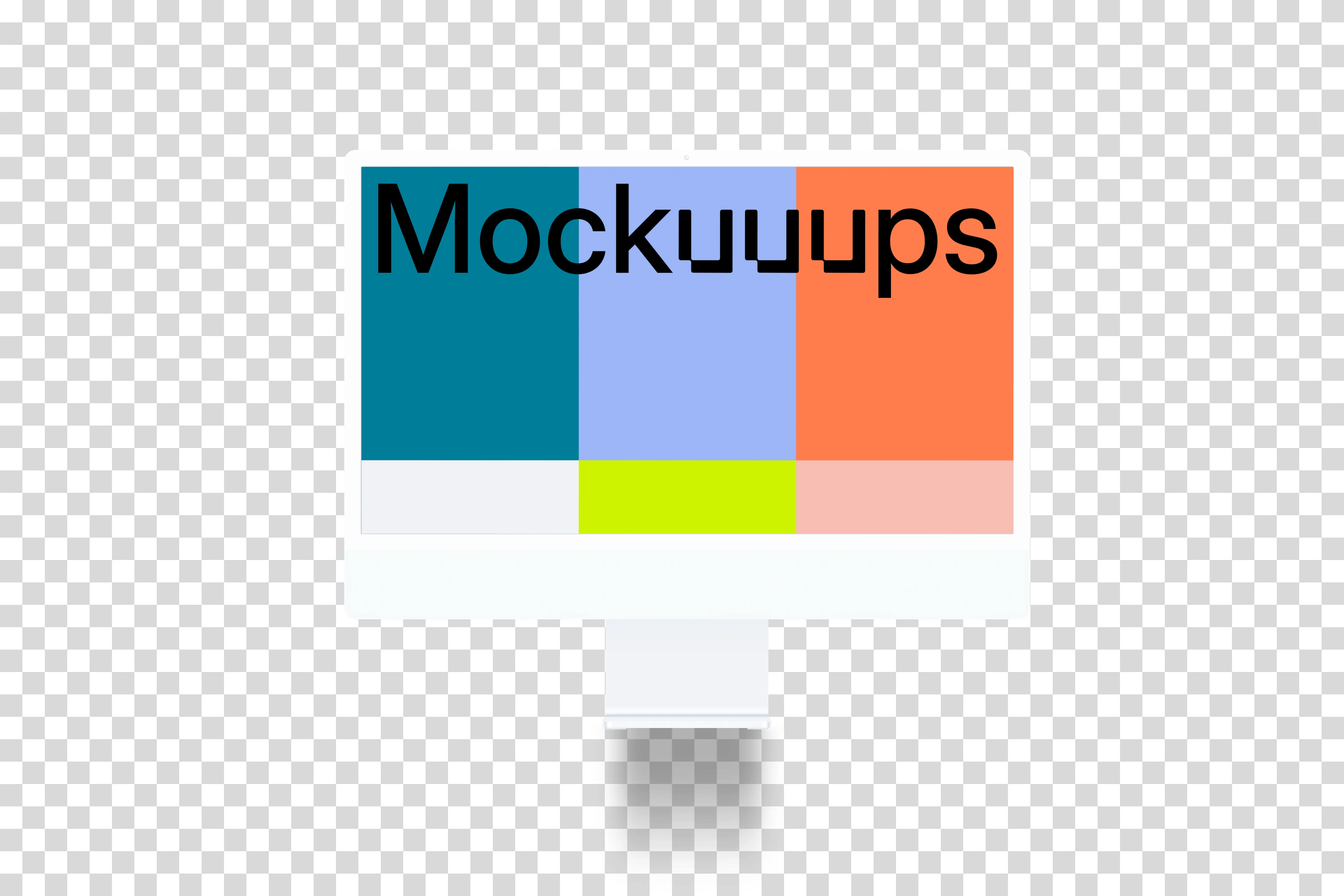Clay iMac 24“ Mockup - Front (Floating Shadow)