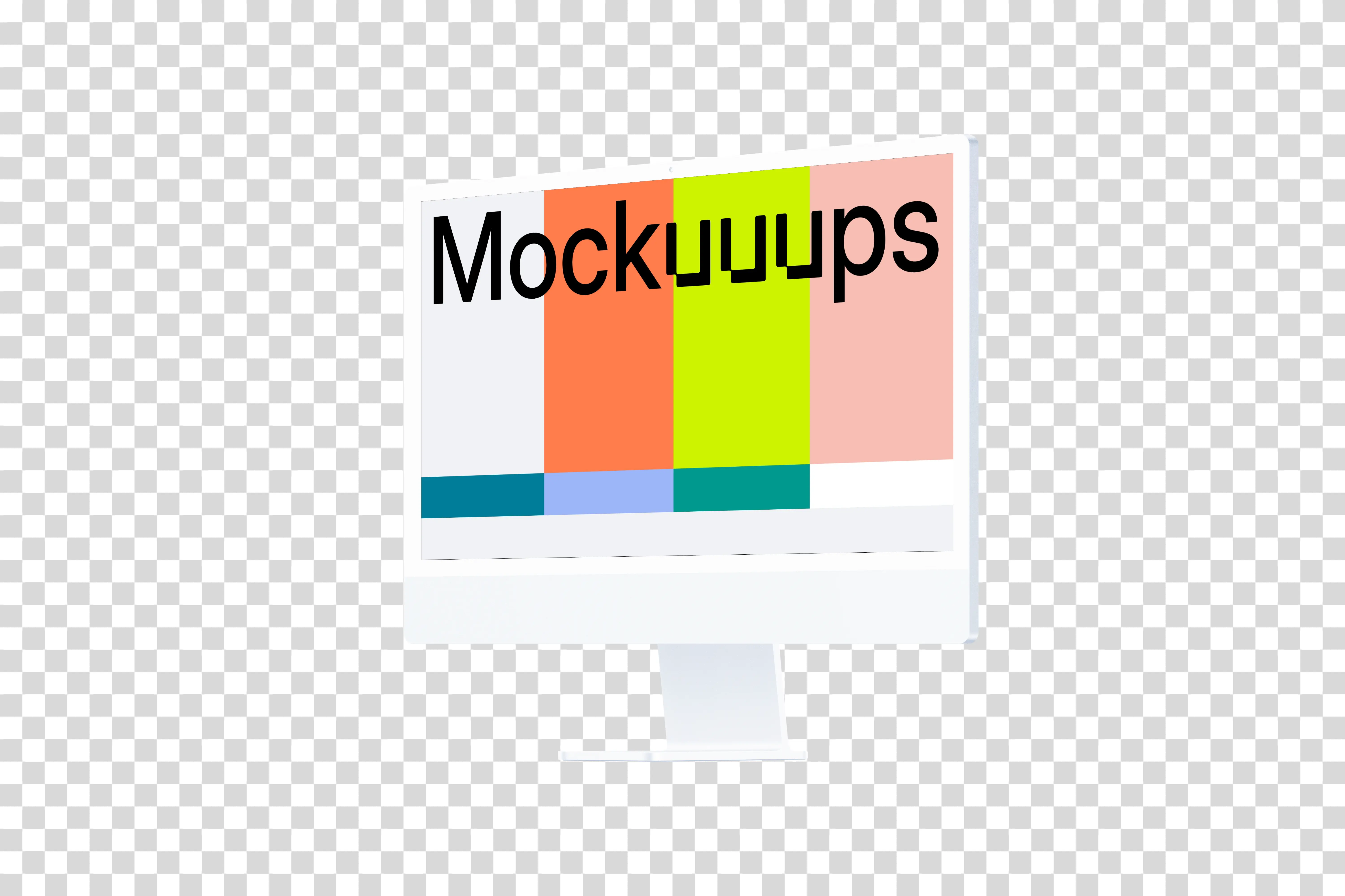 Clay iMac 24“ Mockup - Perspective Right