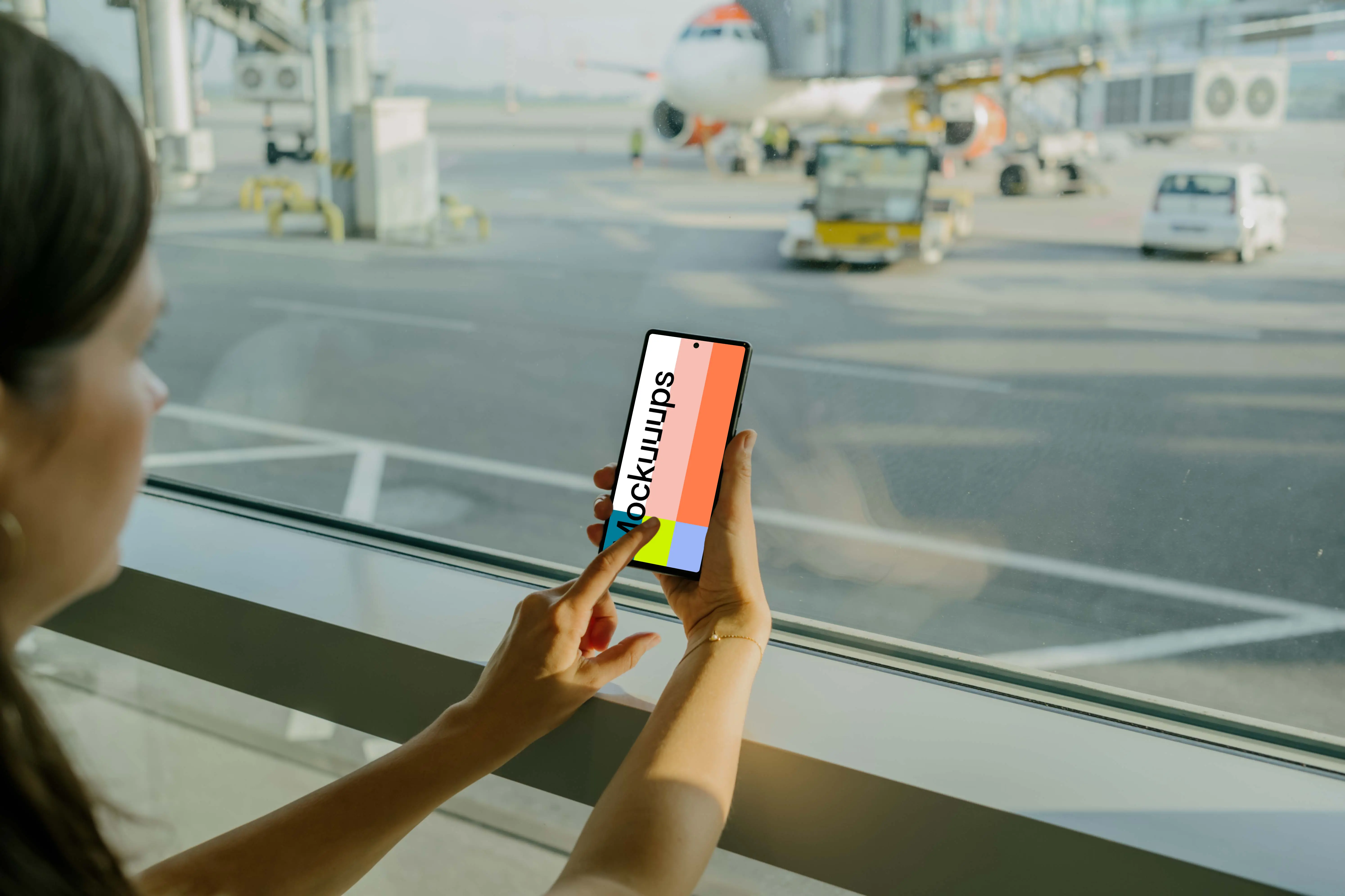 Female typing on a Google Pixel 6 mockup