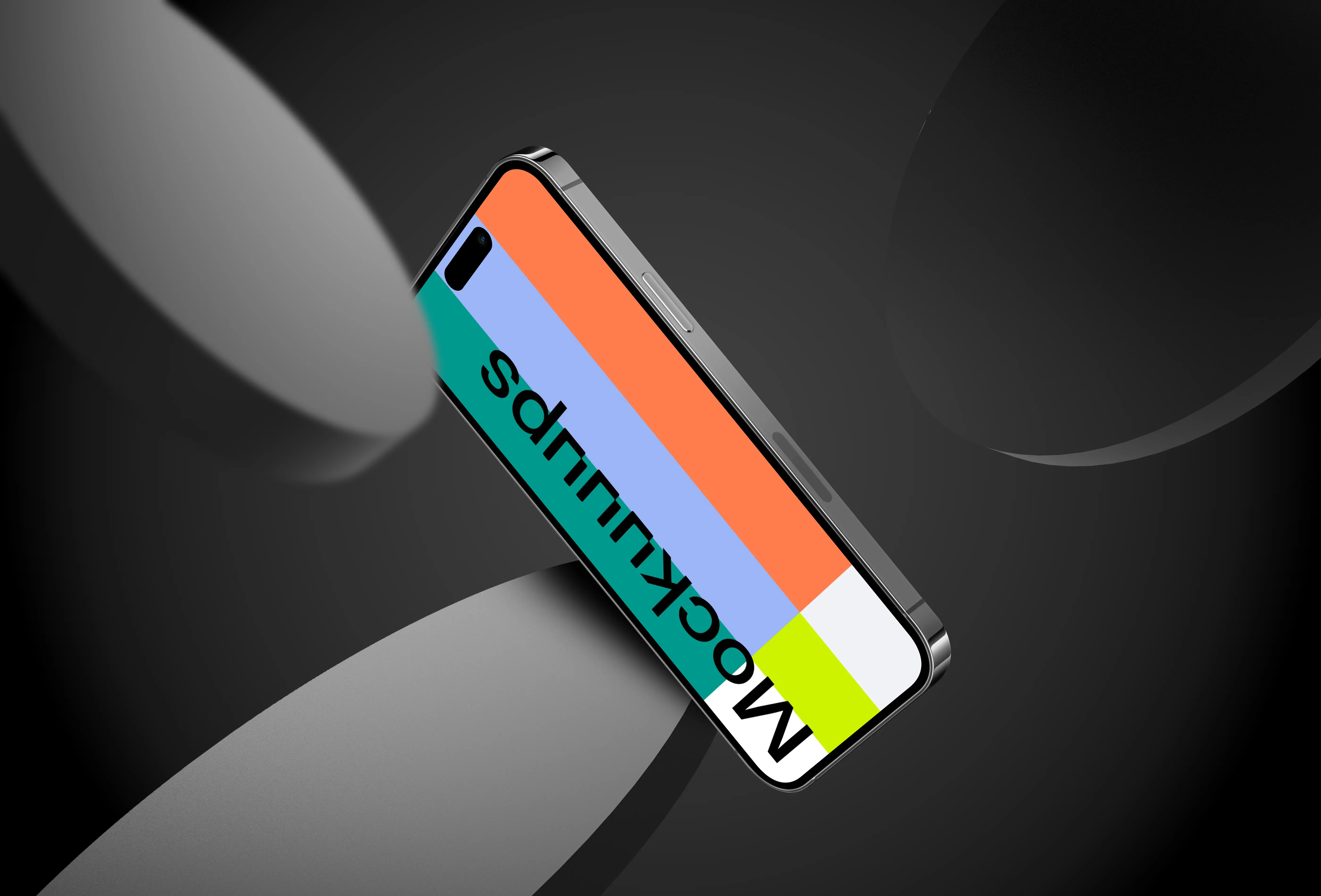 Flying Smartphone Mockup in the air