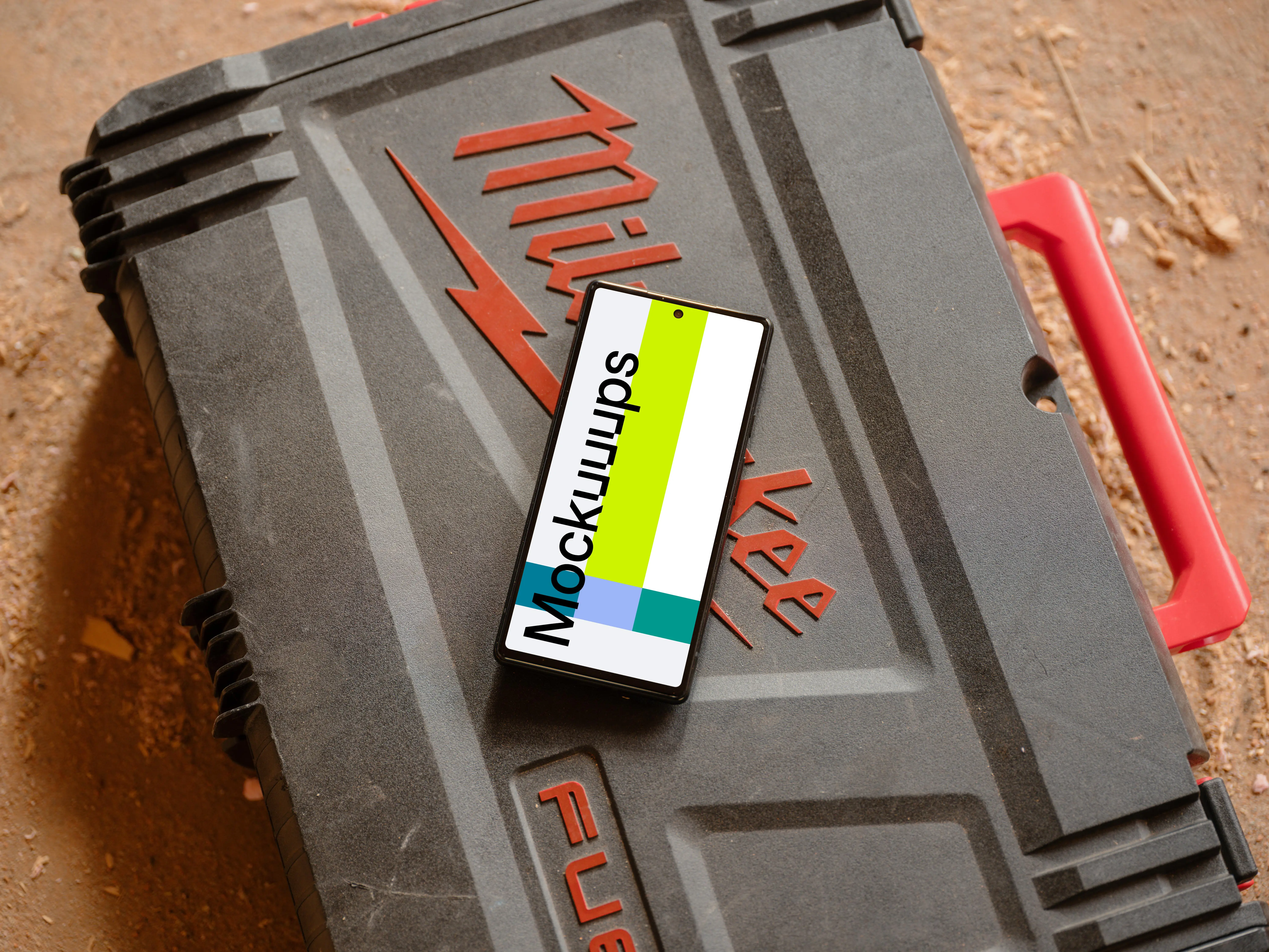 Google Pixel 6 mockup on the case with equipment