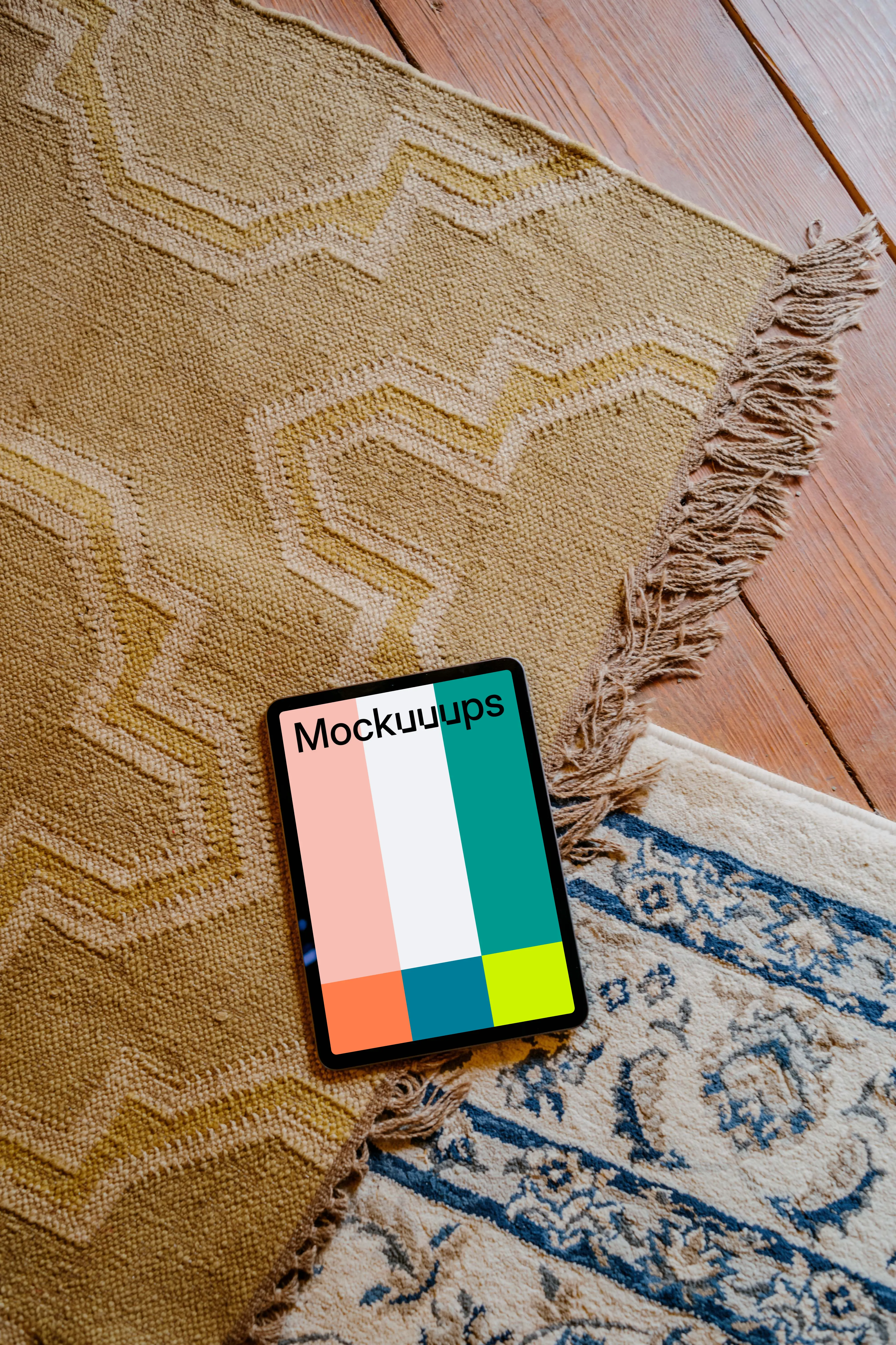 iPad Air mockup on a rug