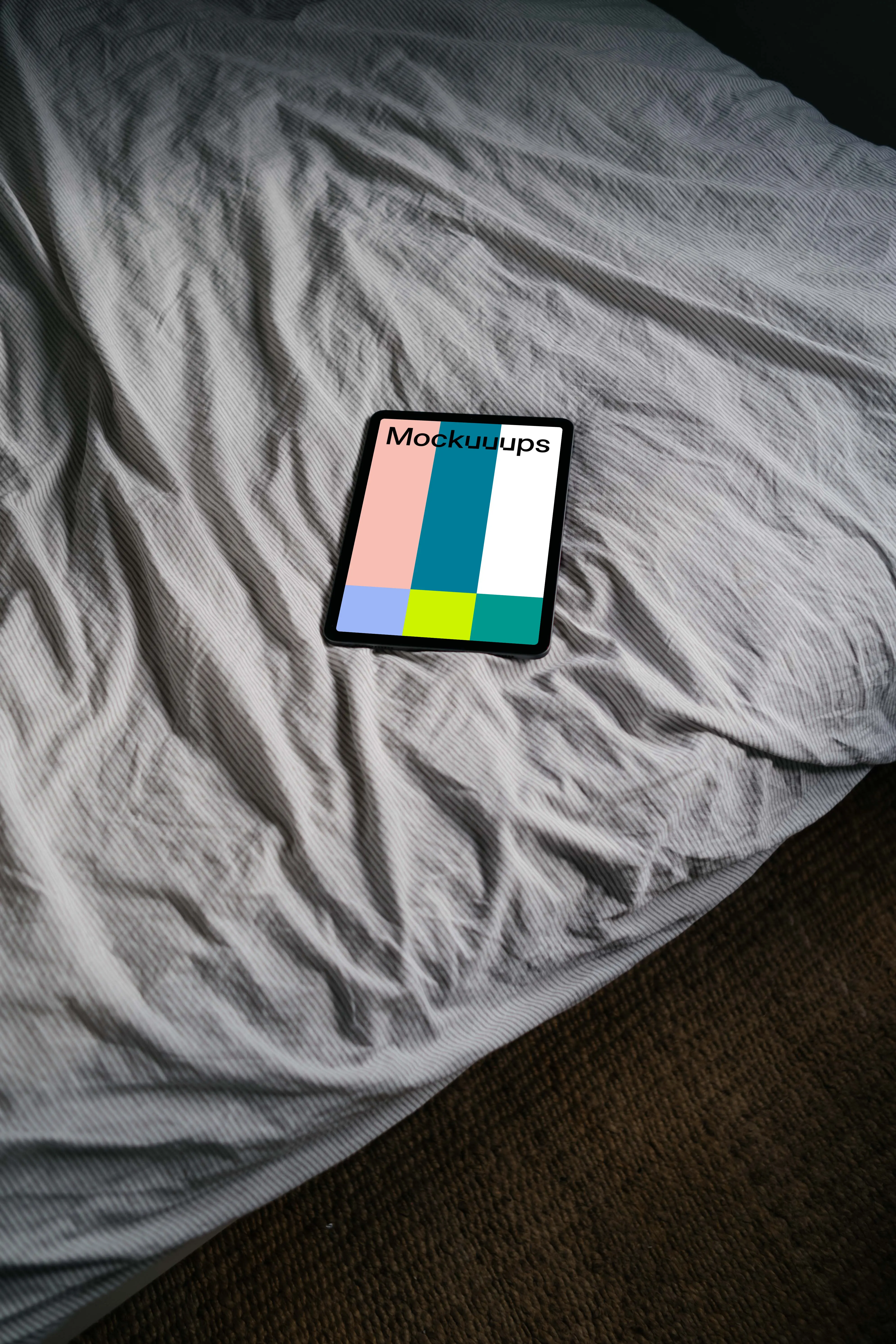 iPad Air mockup on bed