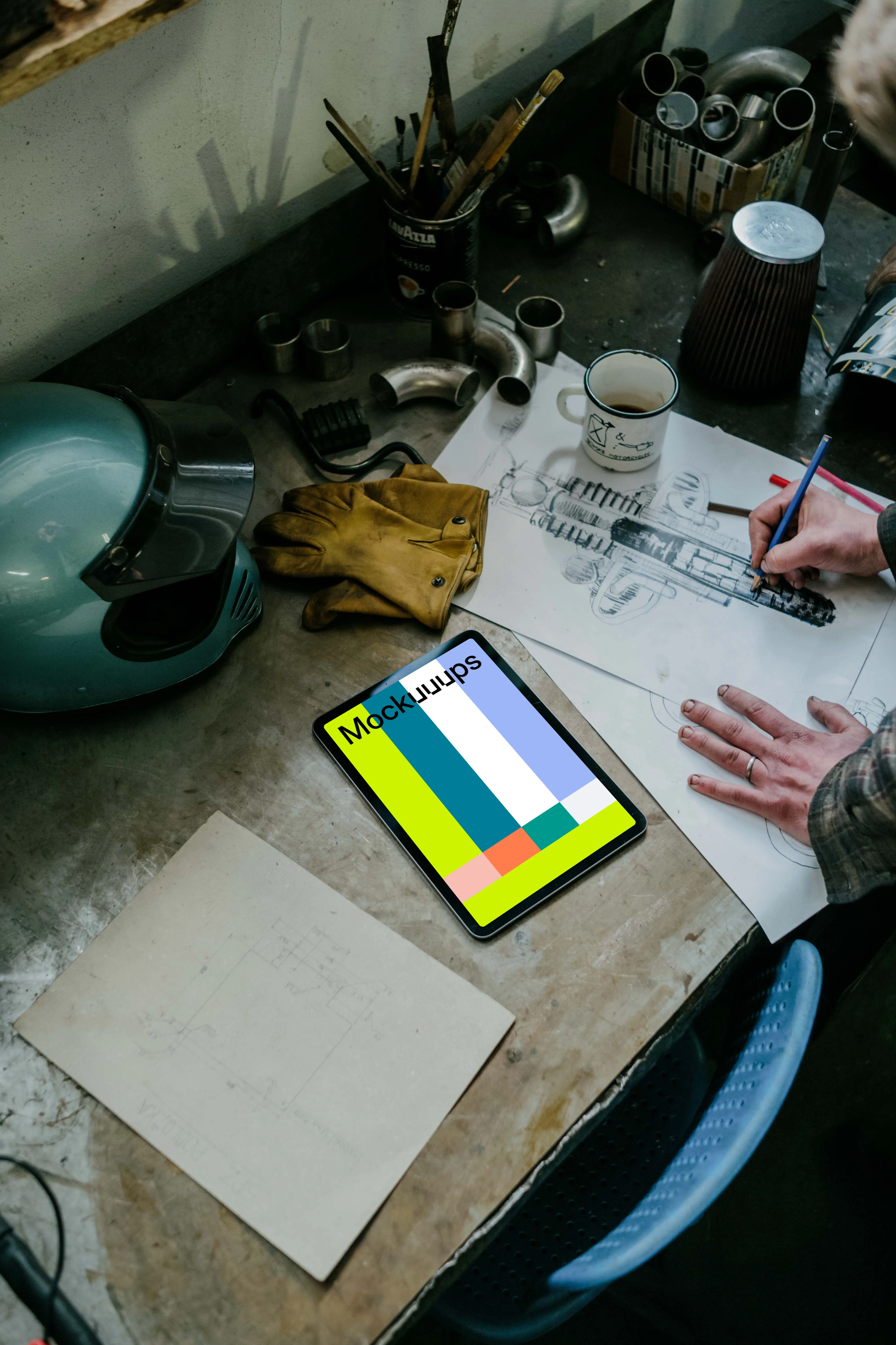 iPad Air mockup placed on a table