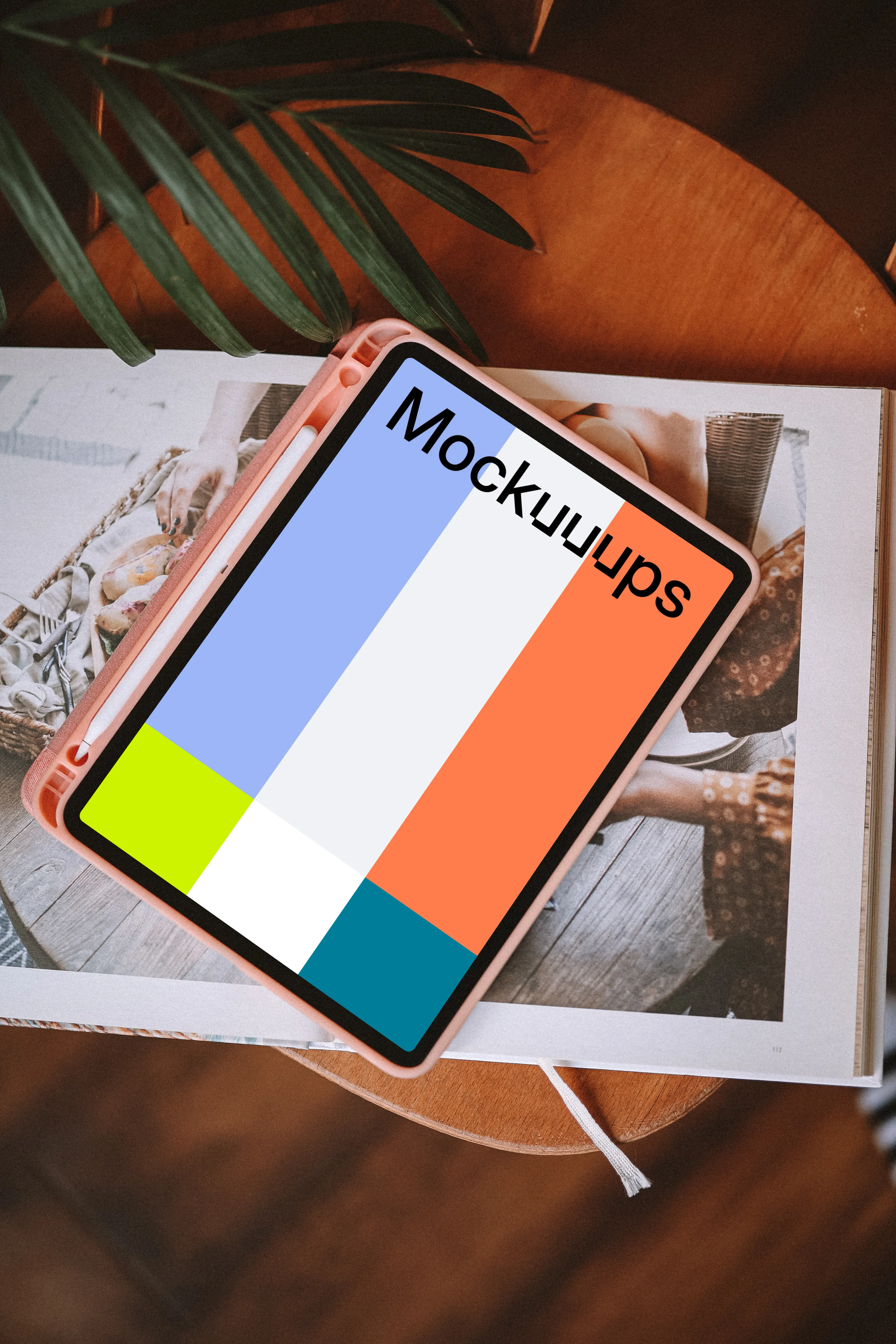 iPad Air mockup with a purple case