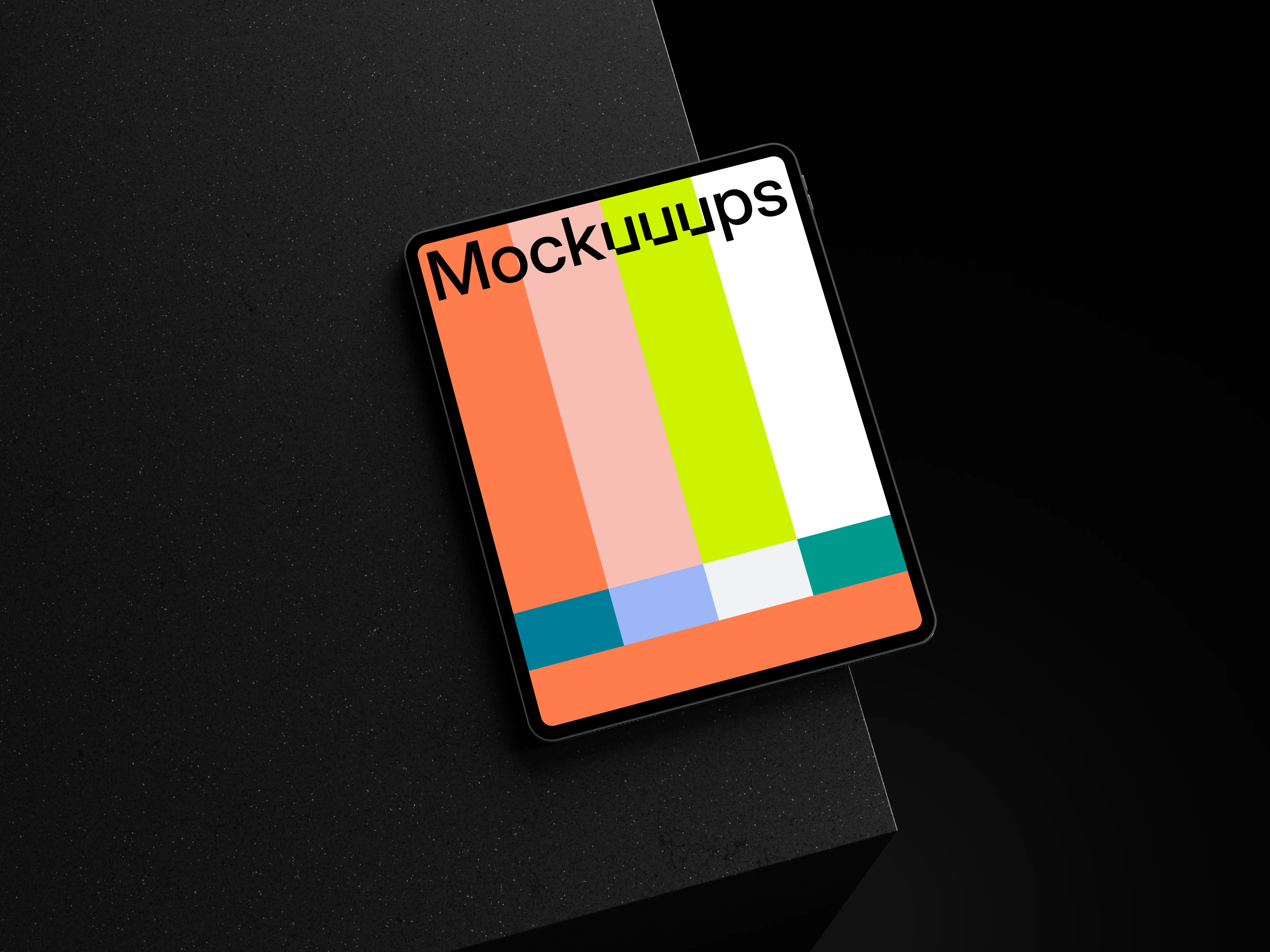 iPad Pro 12.9-inch mockup on a dark textured surface