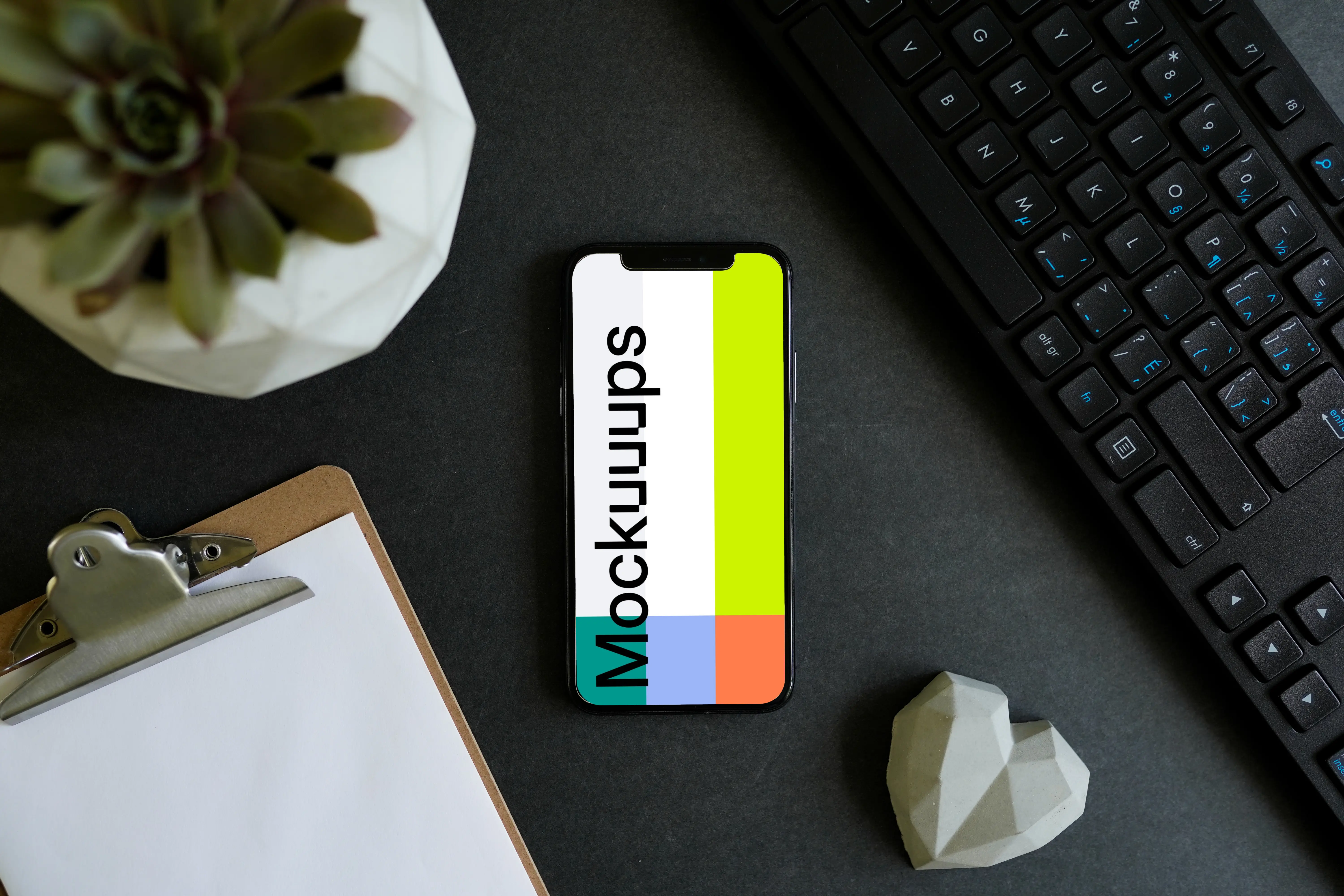 iPhone 12 pro mockup on office desk