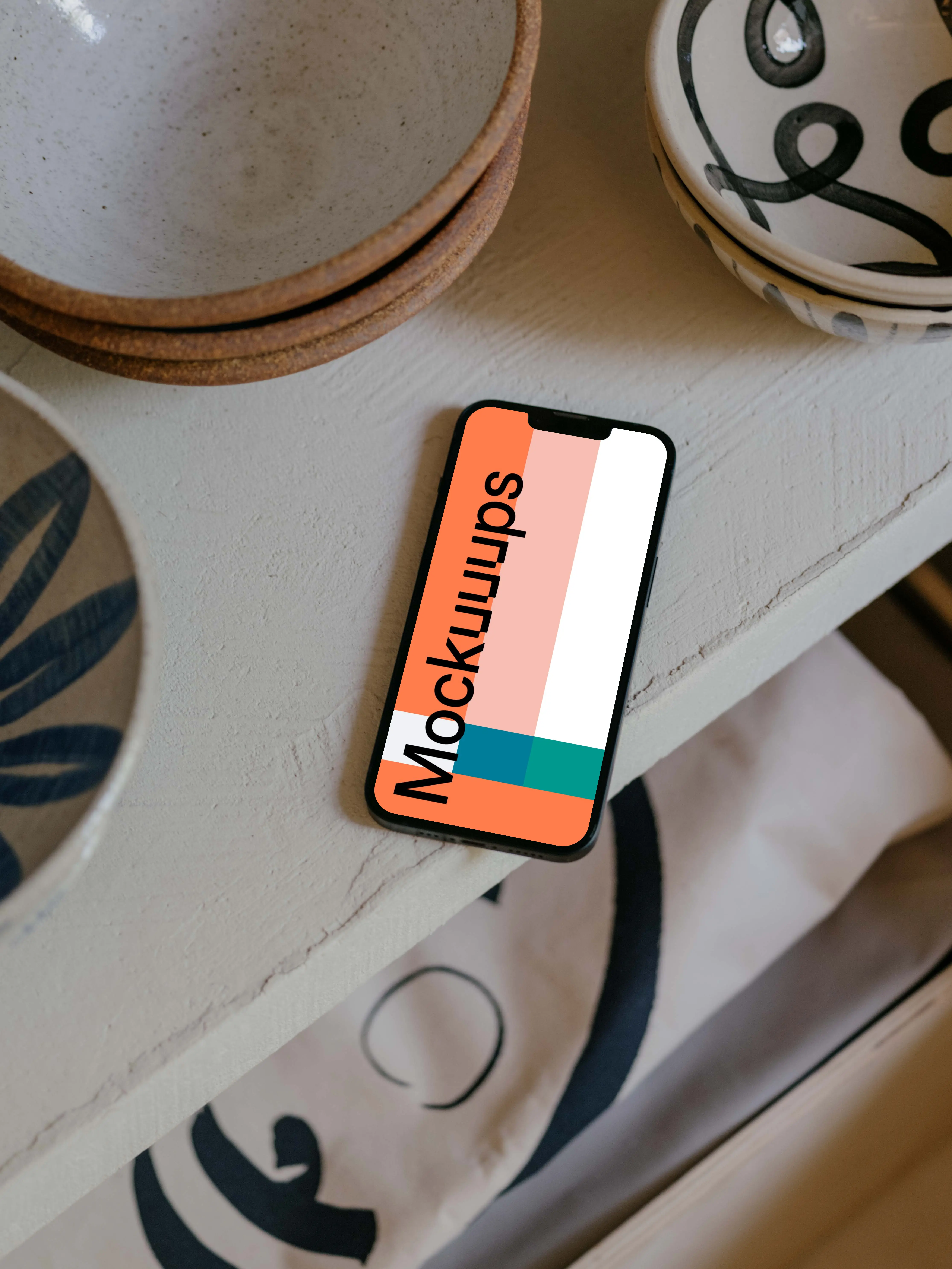 iPhone 13 mockup on table