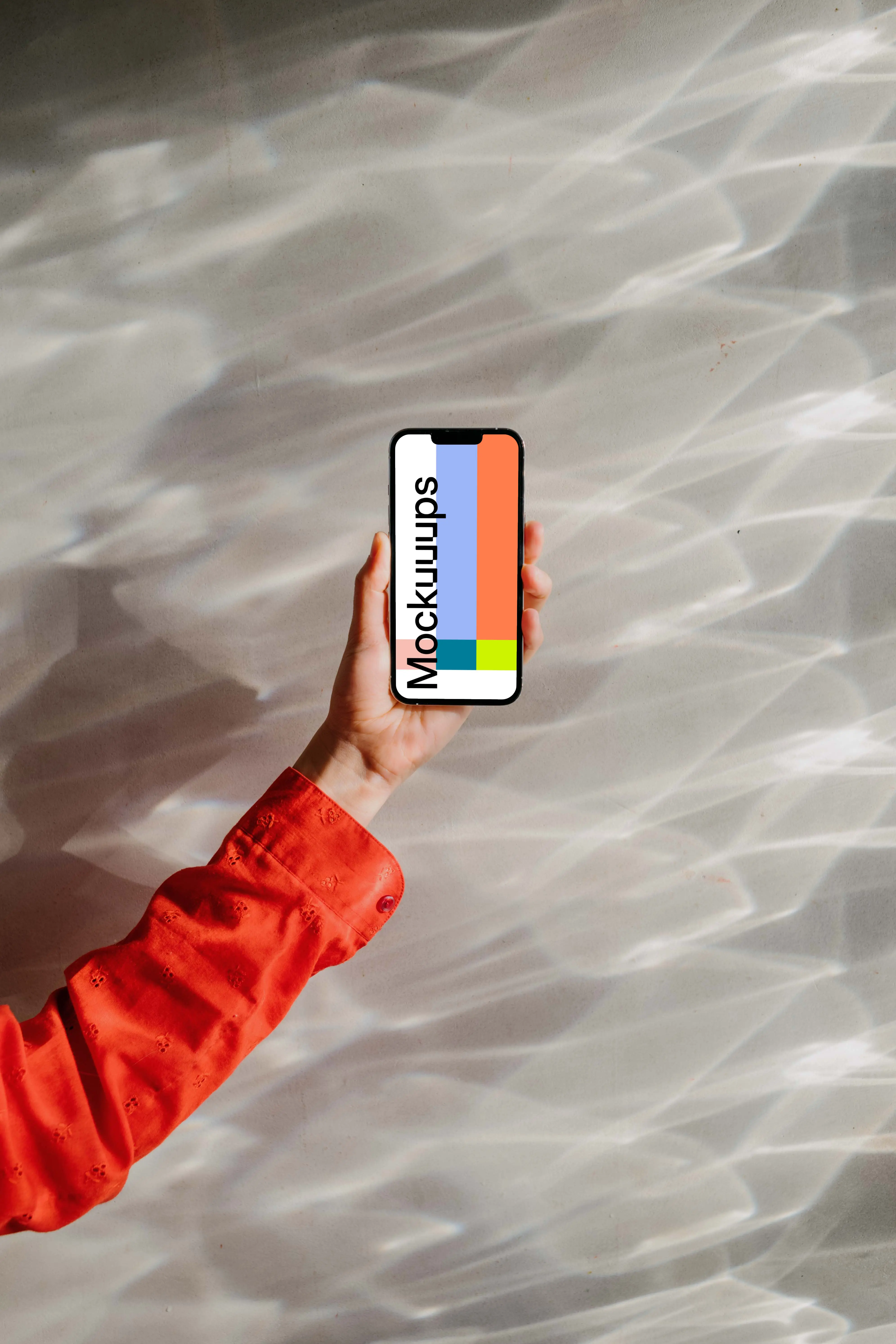 iPhone 13 Pro mockup held up against an ethereal background