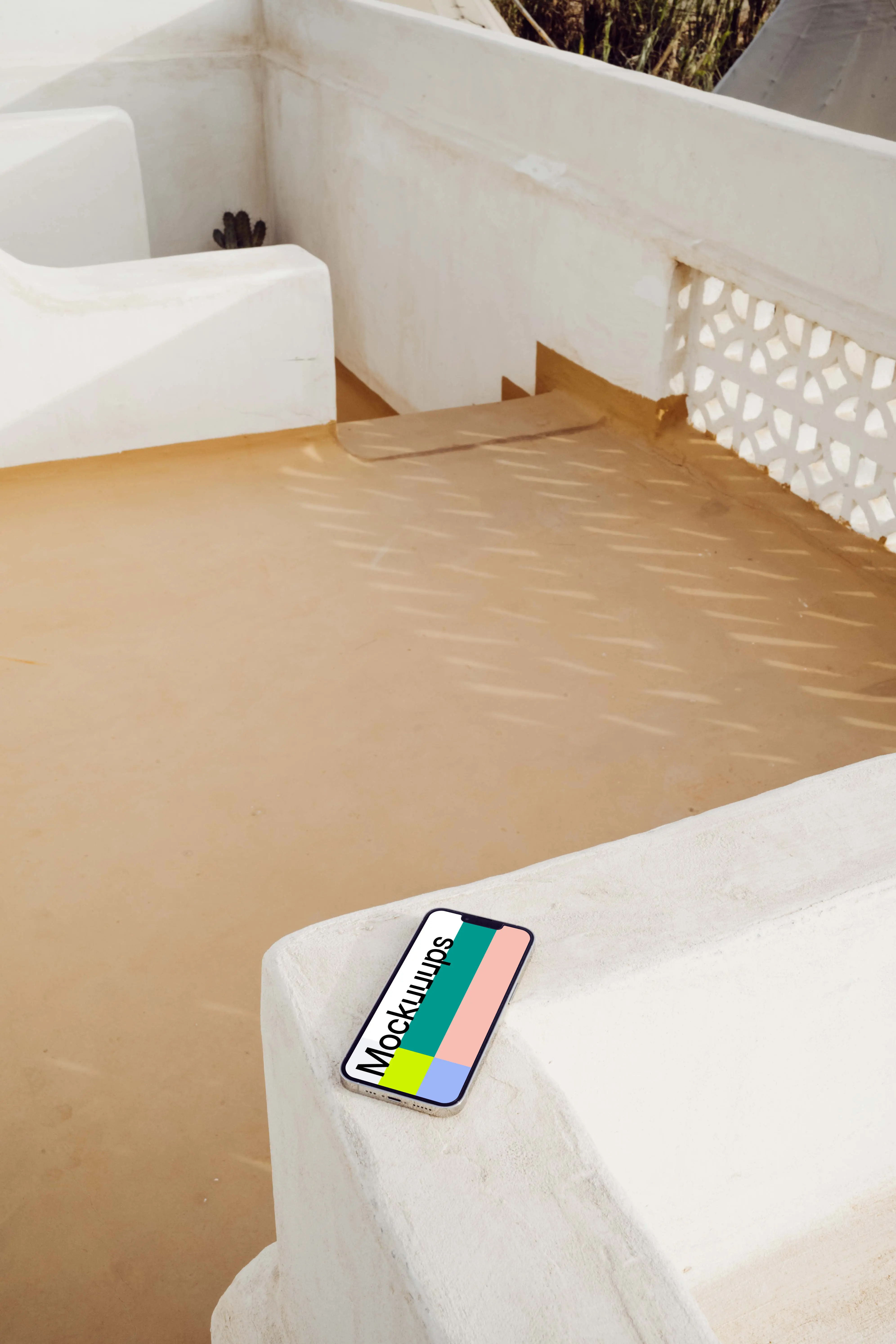 iPhone 13 Pro mockup placed on a white platform