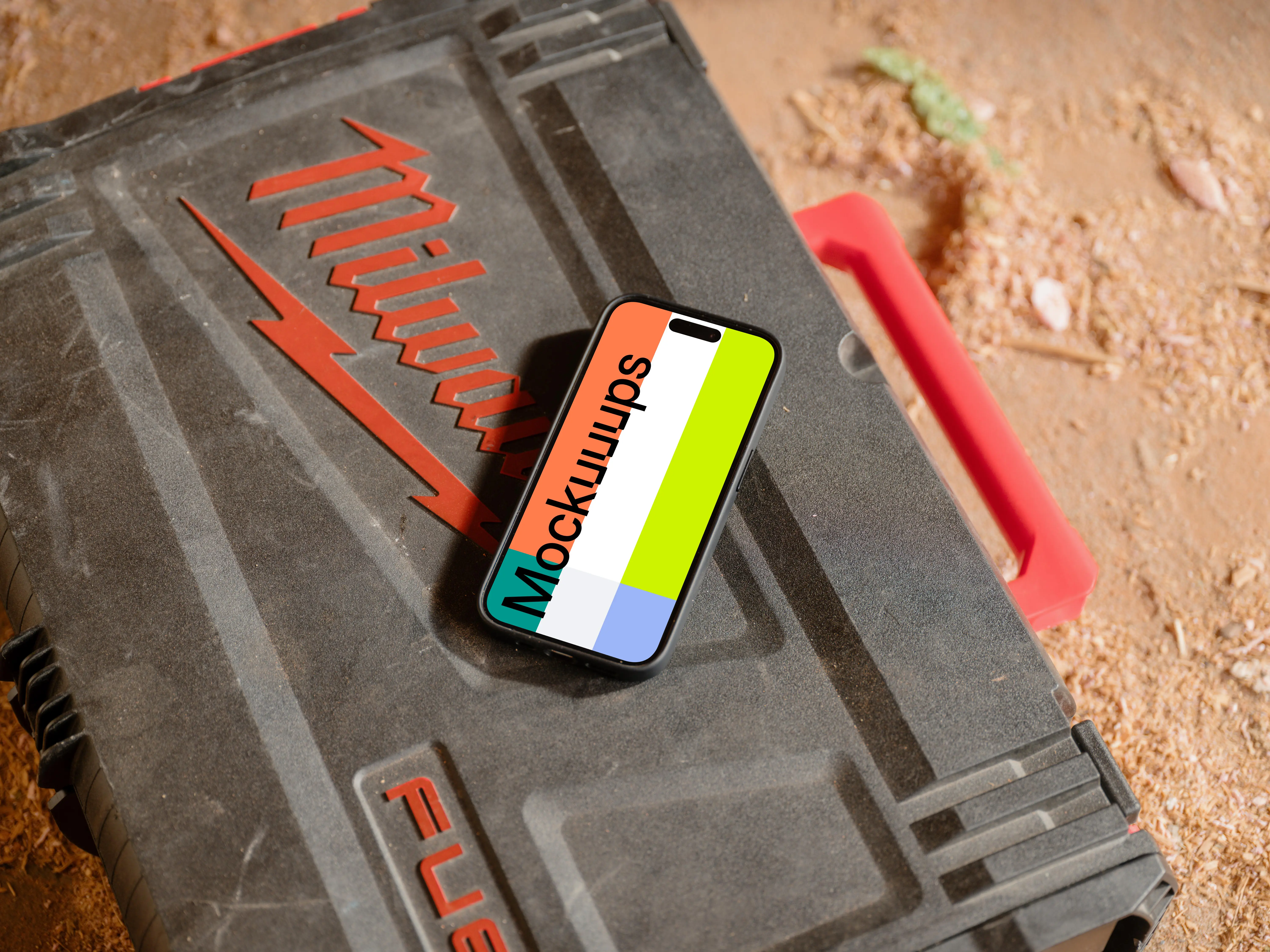 iPhone 15 Pro mockup in construction