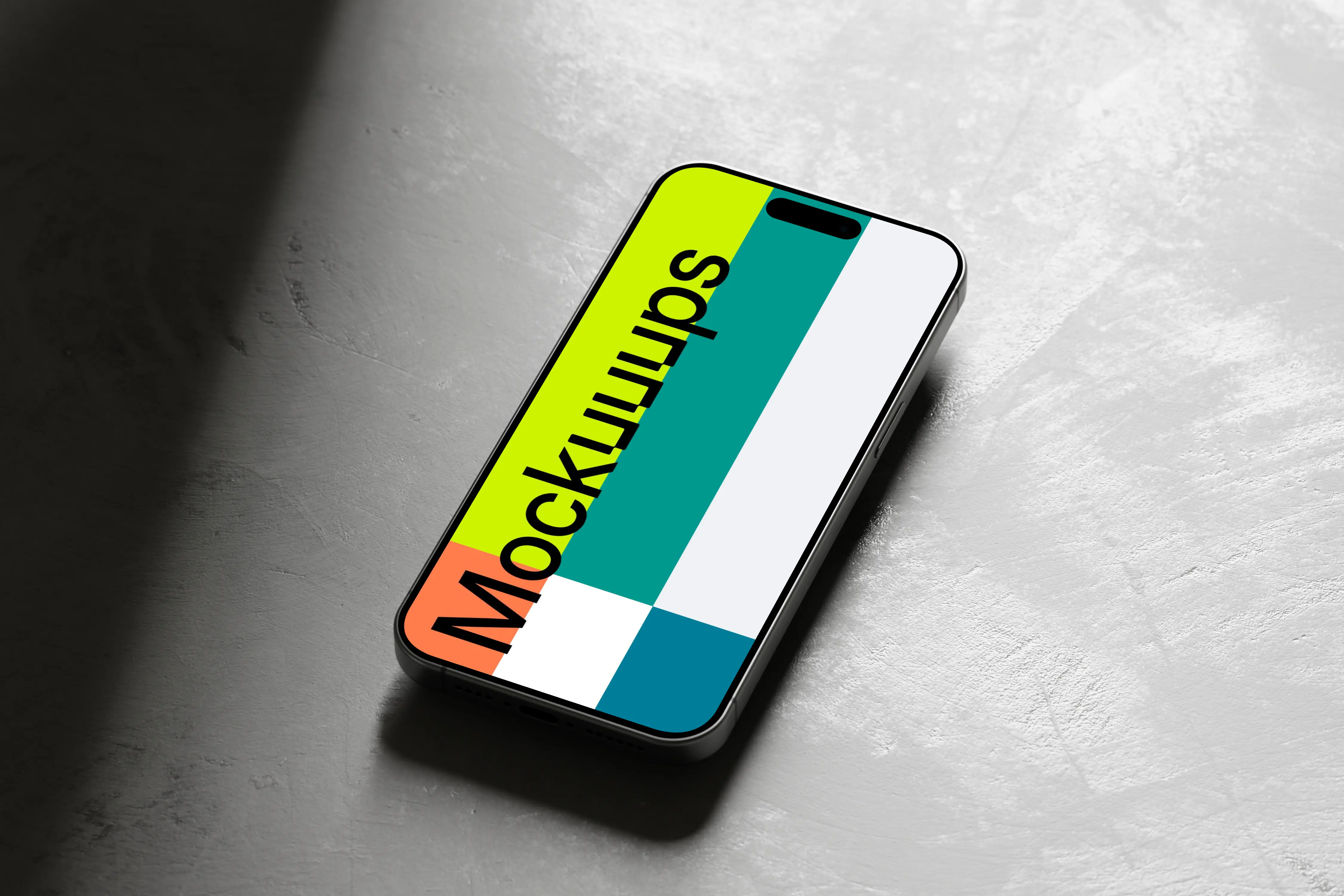 iPhone 15 Pro mockup with dynamic shadow