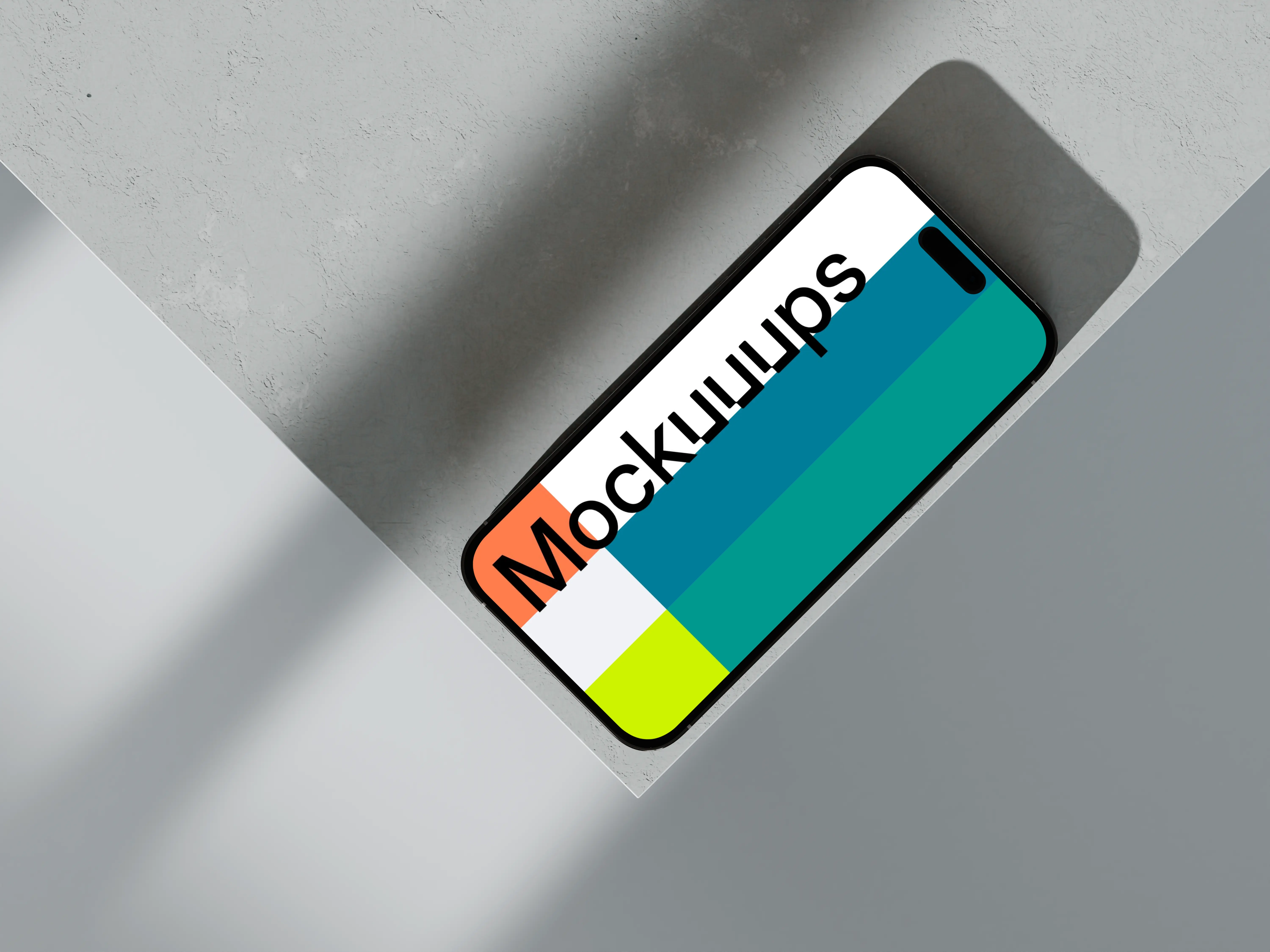 iPhone 16 mockup on elegant marble surface