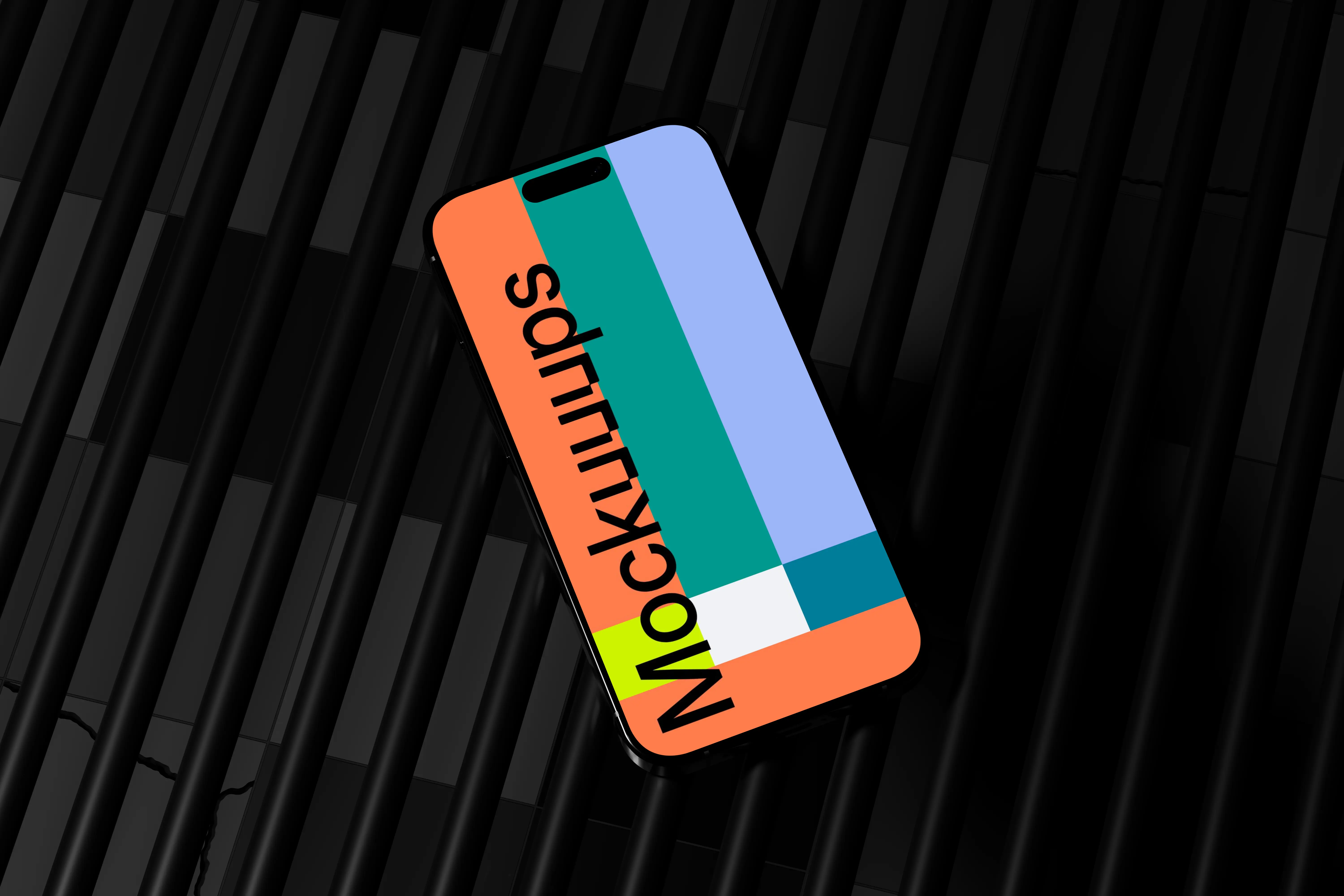 iPhone 16 mockup on textured backdrop