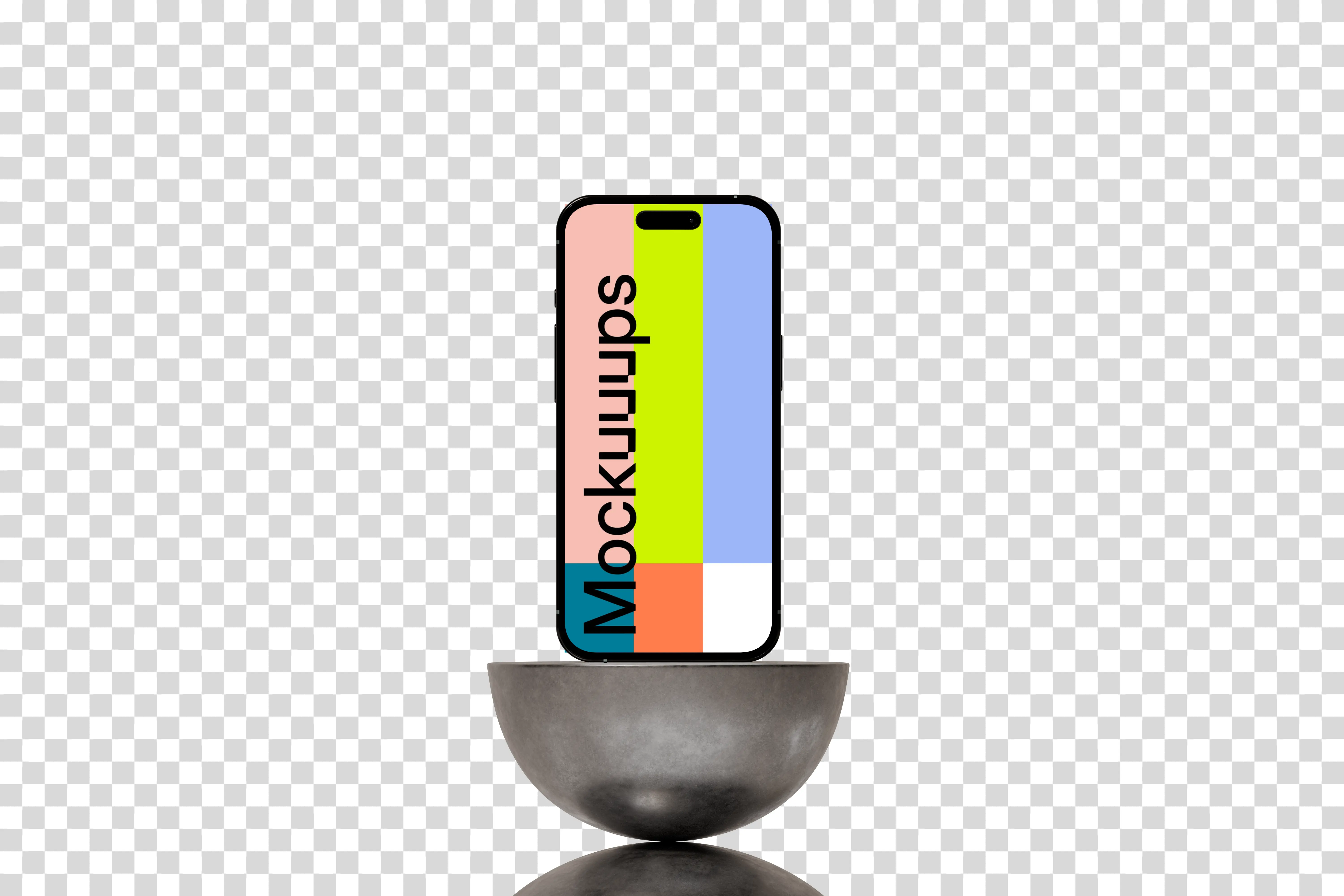 iPhone 16 mockup with isometric view