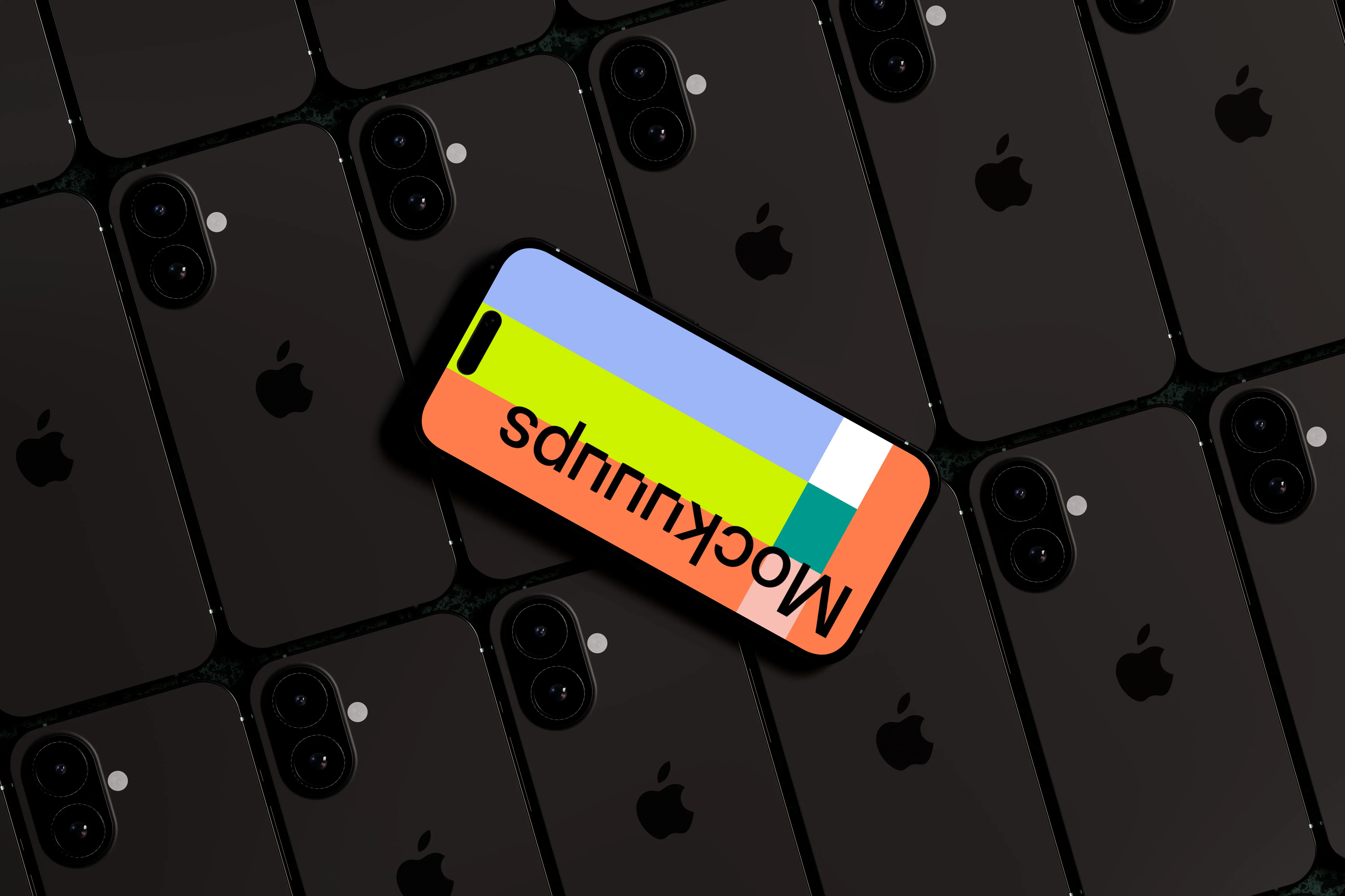 iPhone 16 mockup with sleek black design