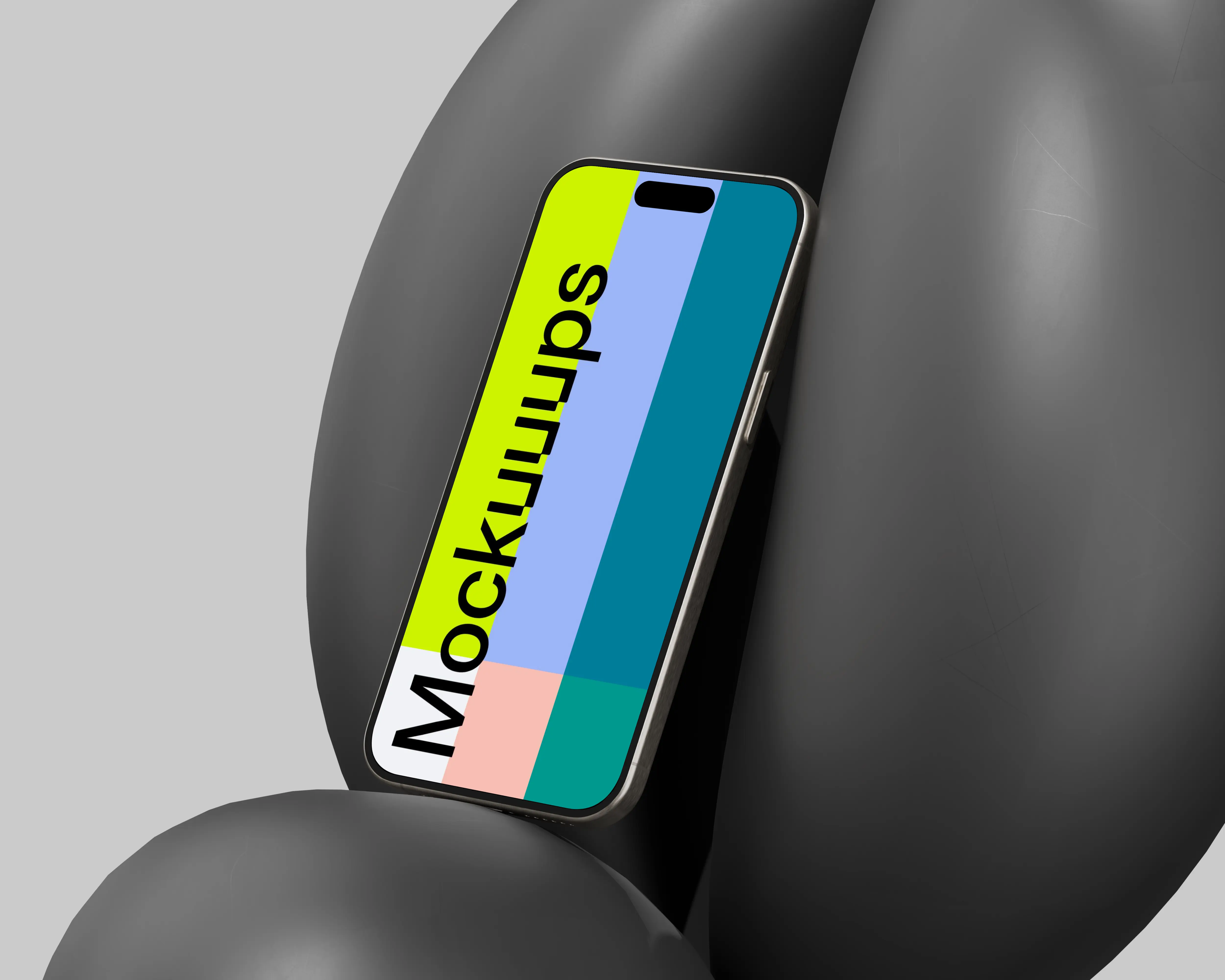 iPhone 16 mockup with sleek isometric shadows