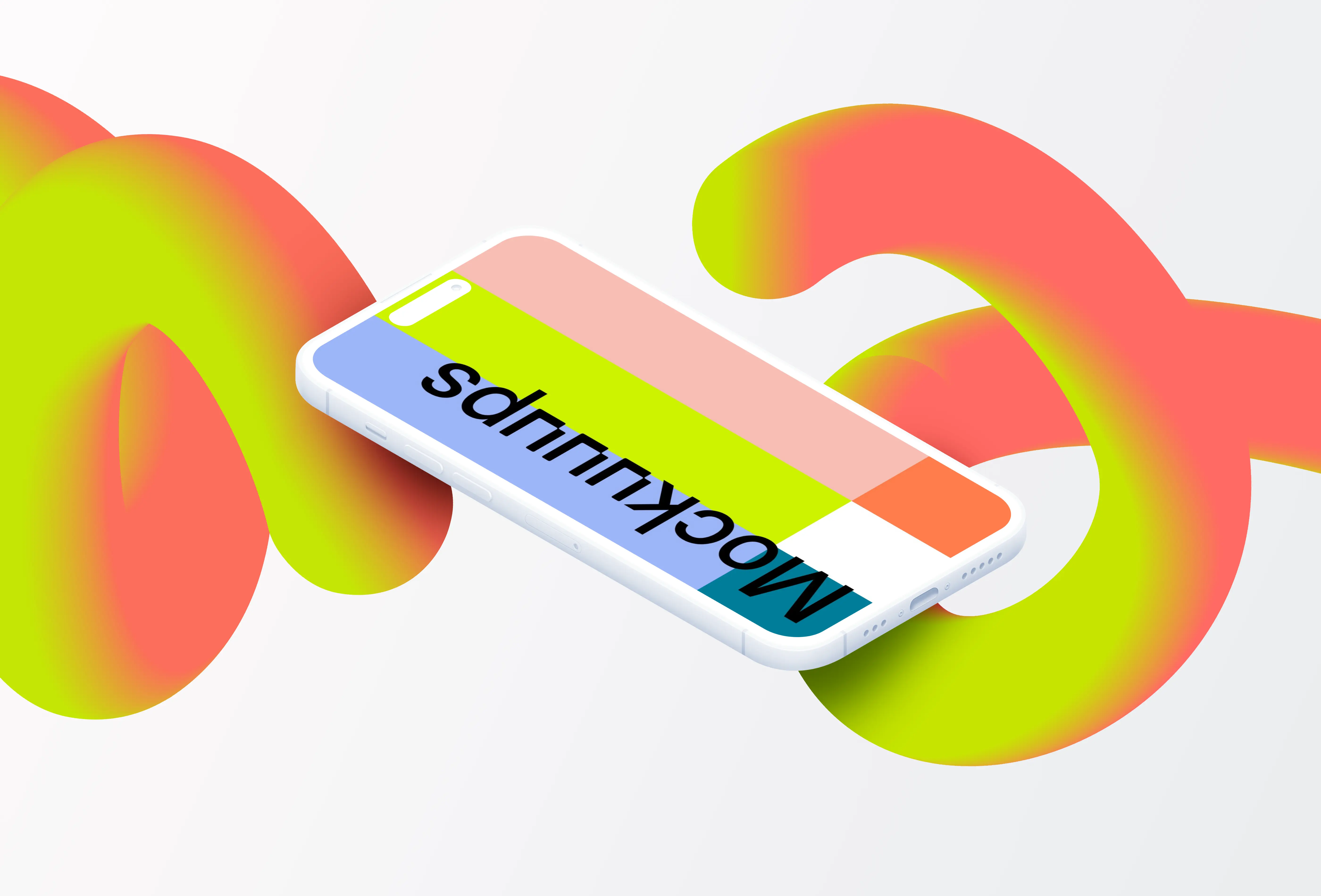 Isometric Clay Smartphone Mockup