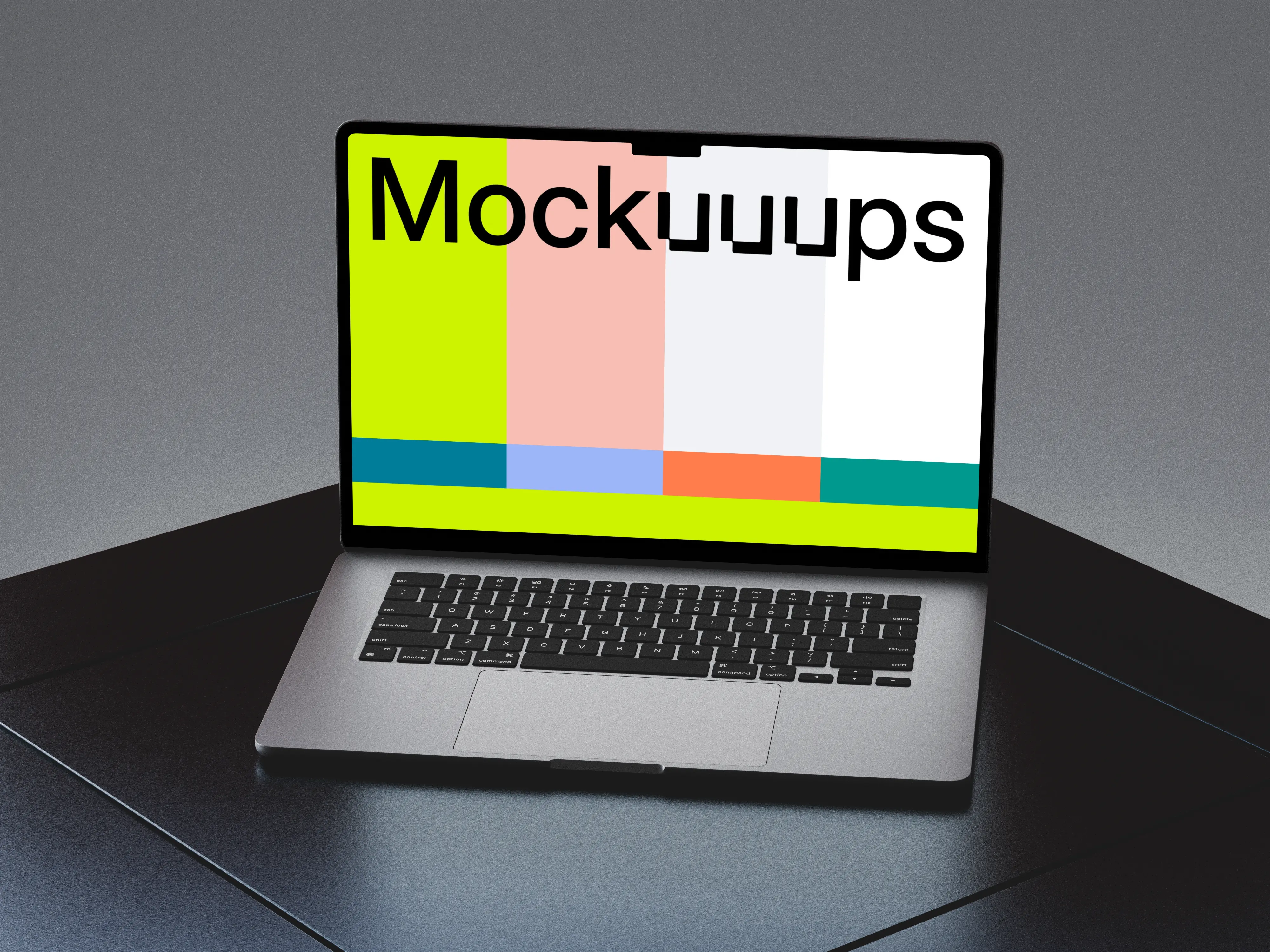 MacBook Air mockup on a modern dark surface