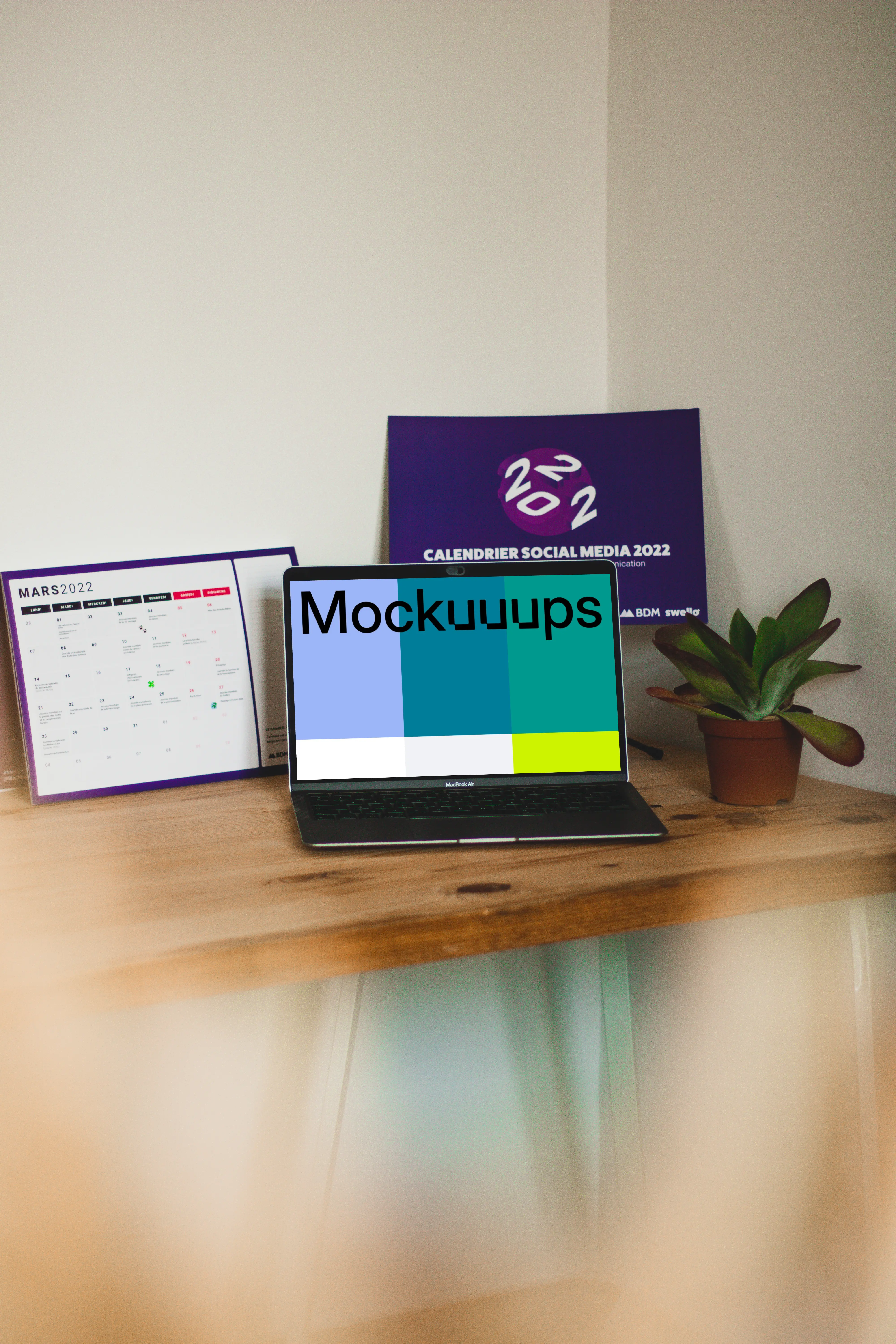 MacBook Air mockup on a table