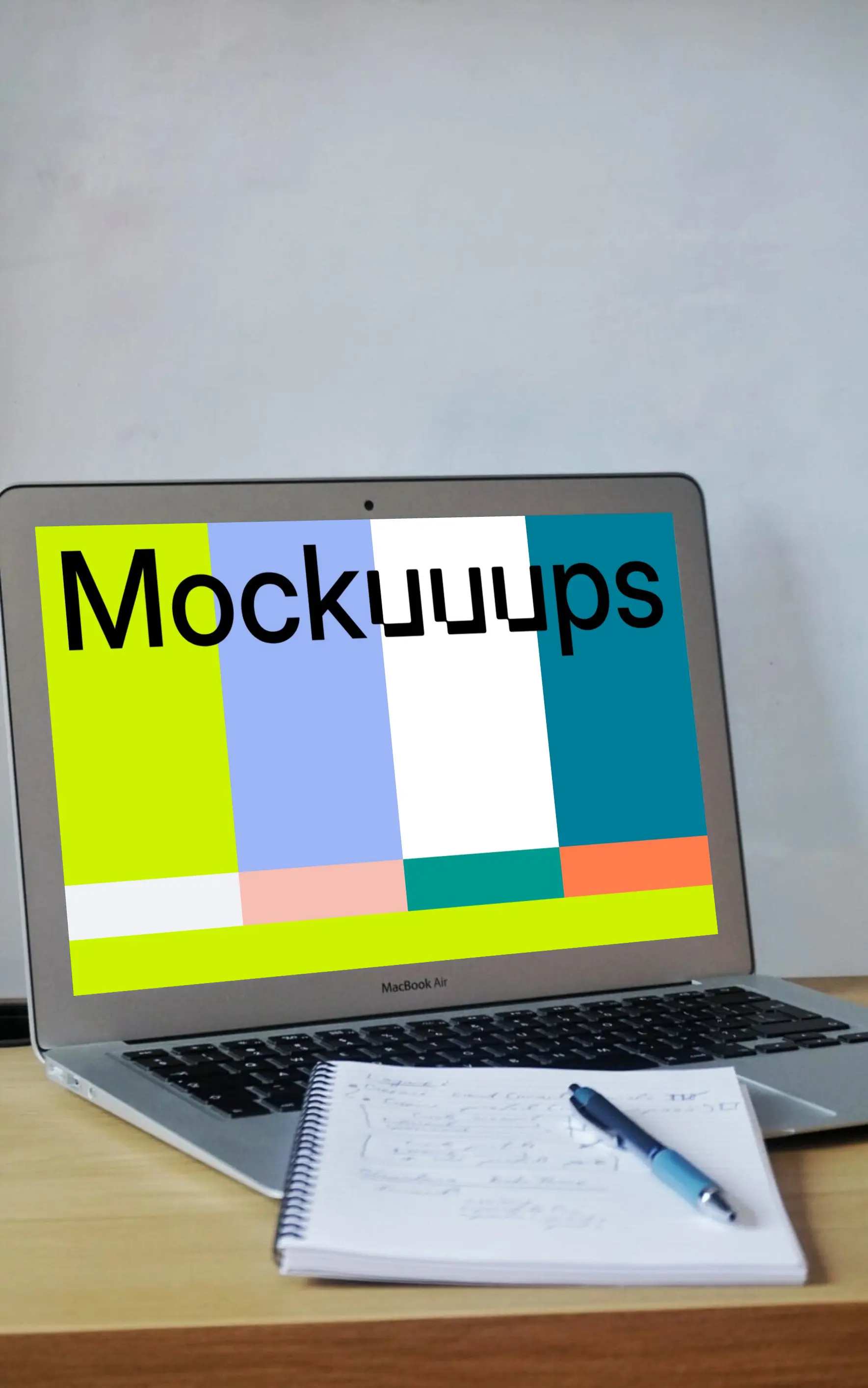 MacBook Air mockup on table