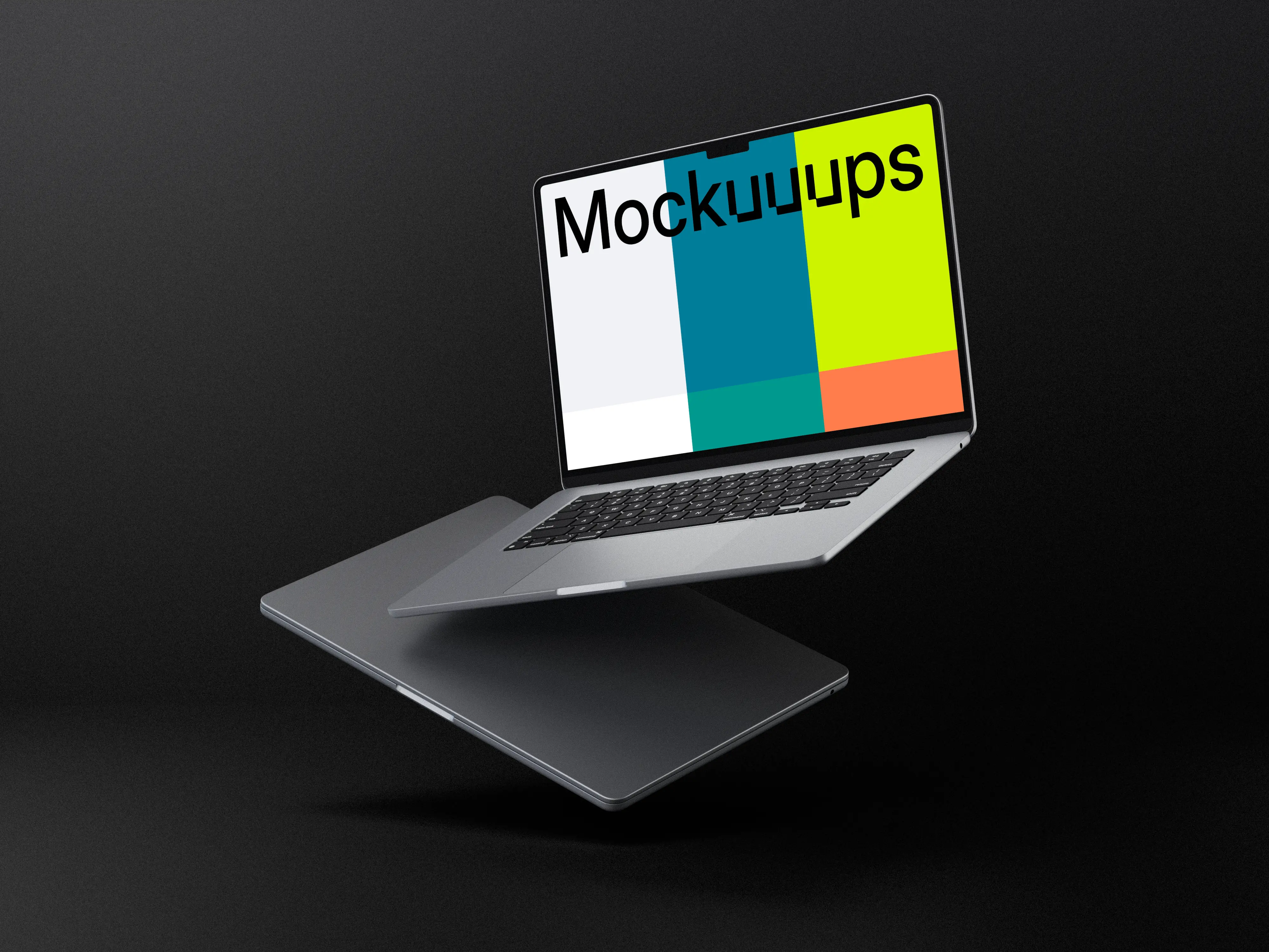 MacBook Air mockup with isometric floating angle