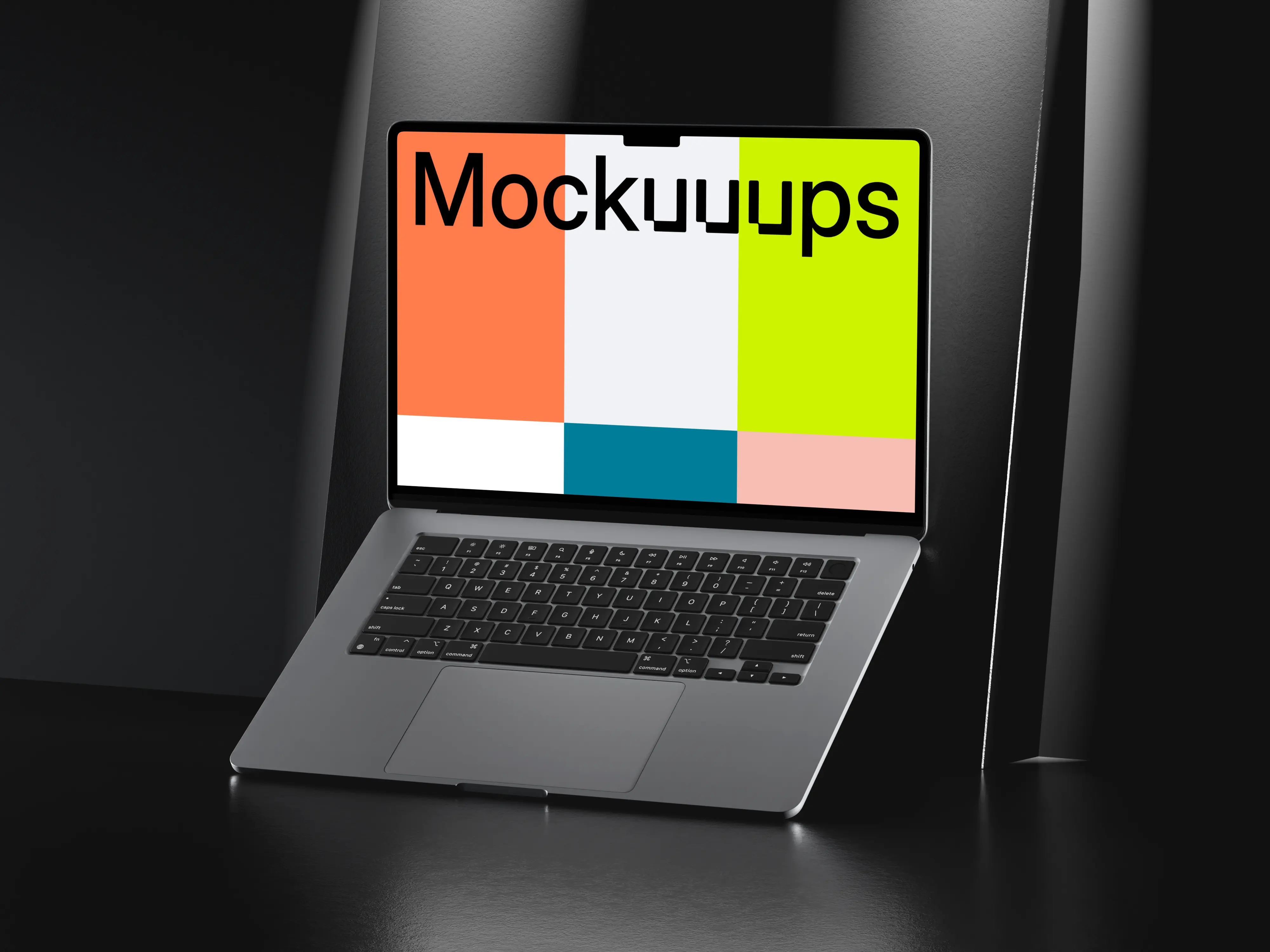 MacBook Air mockup with sleek dark backdrop