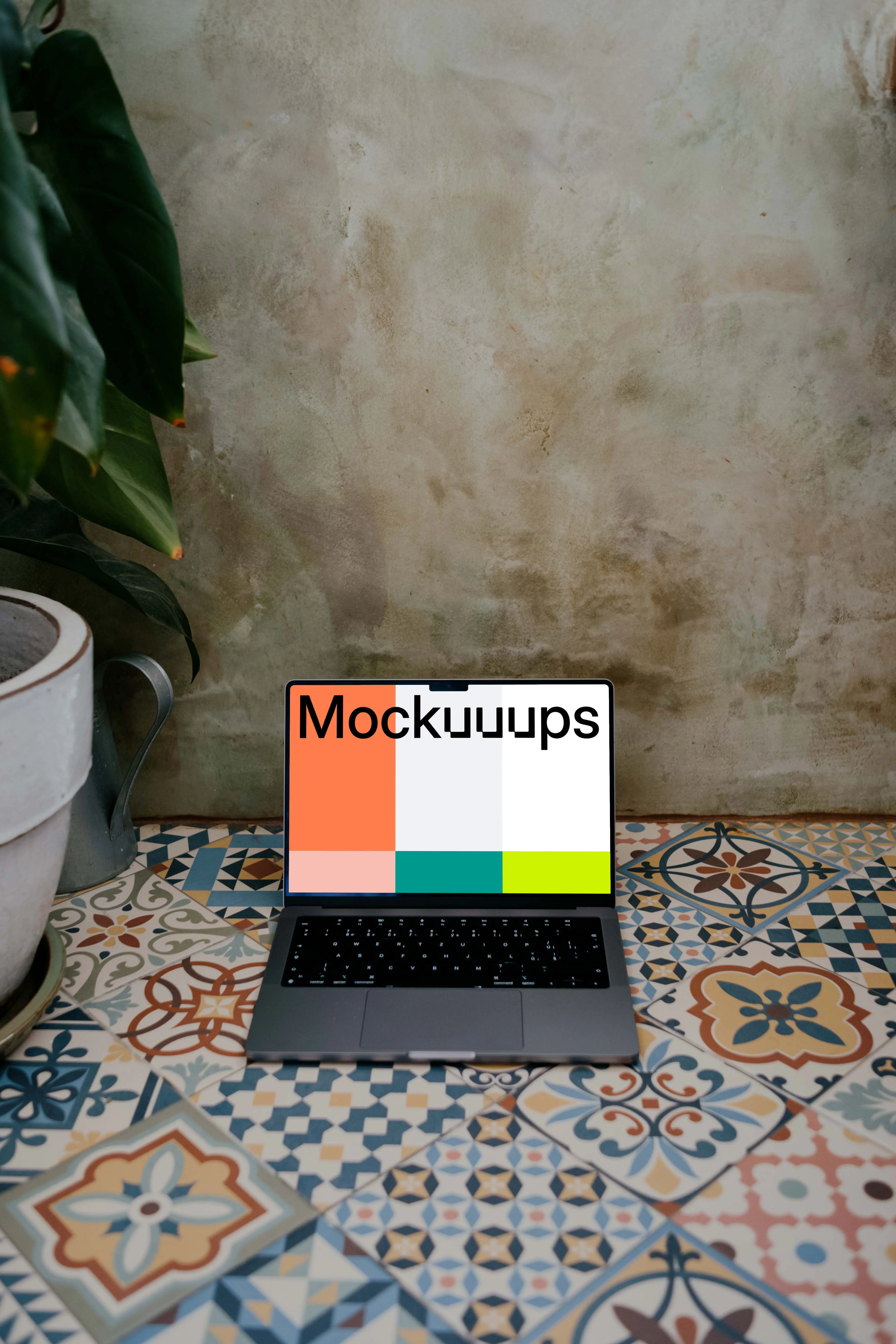 MacBook Pro mockup on a mat