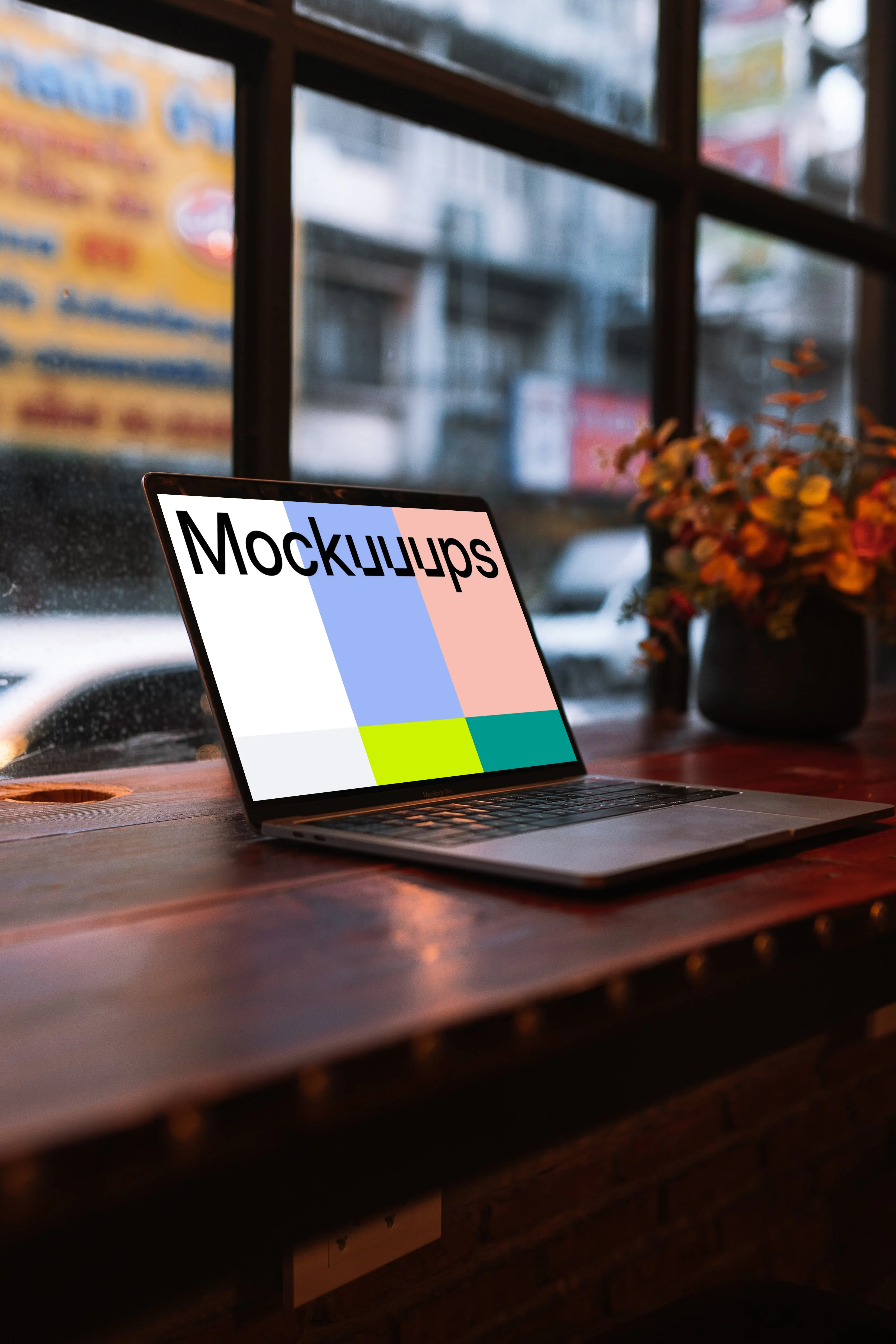 MacBook Pro mockup on desk