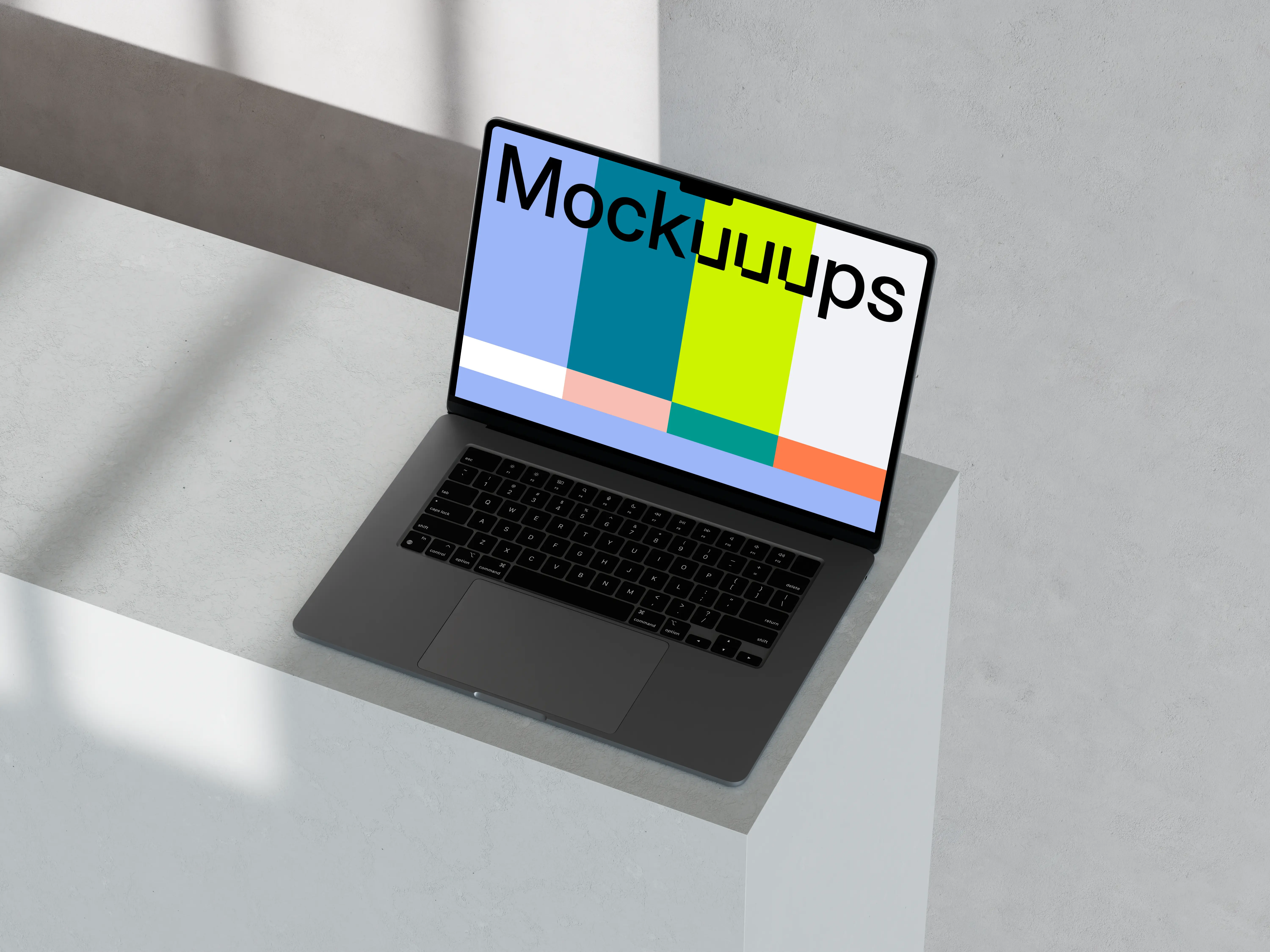 MacBook Pro mockup placed on a marble surface