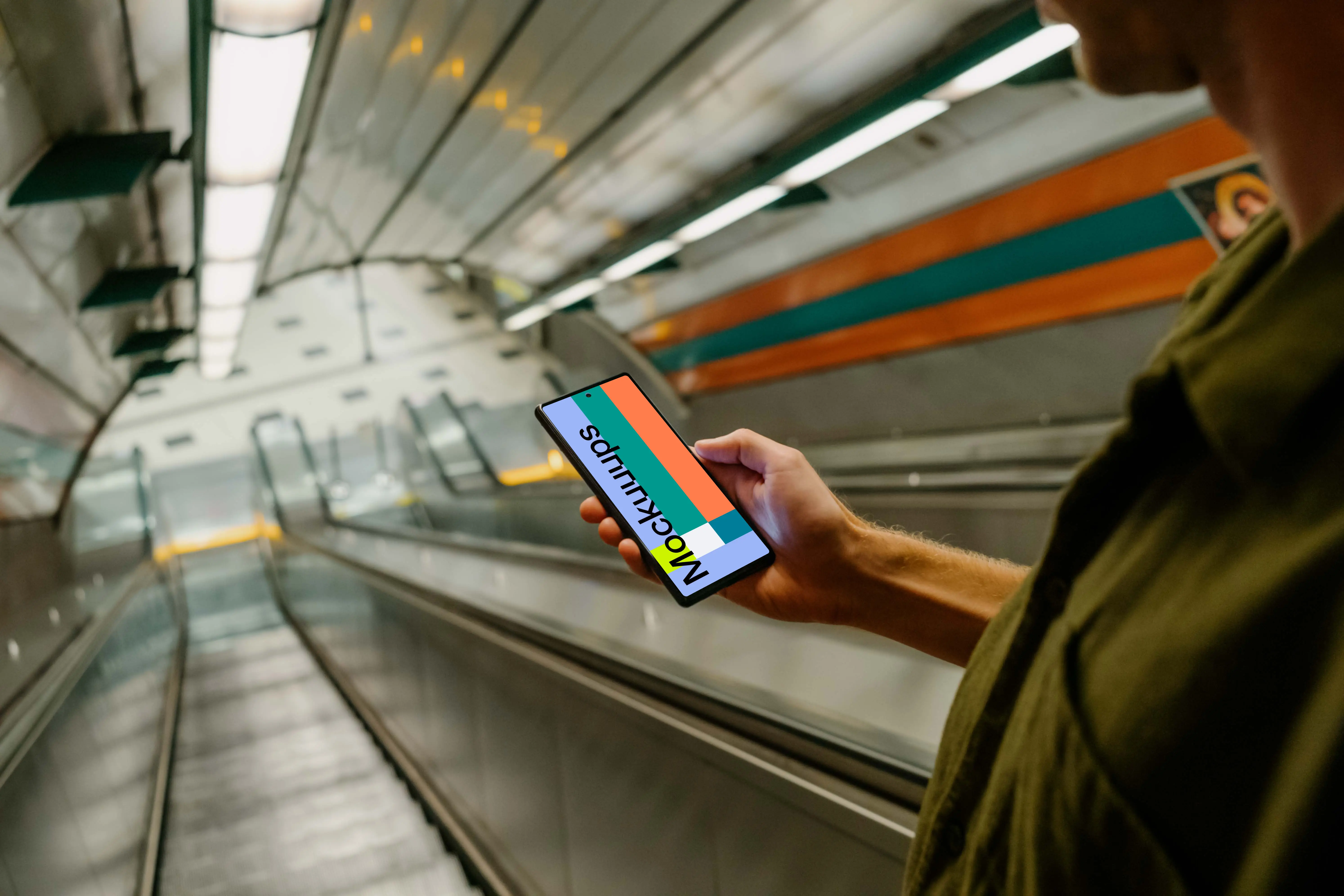 Man hand holding a Google Pixel 6 mockup